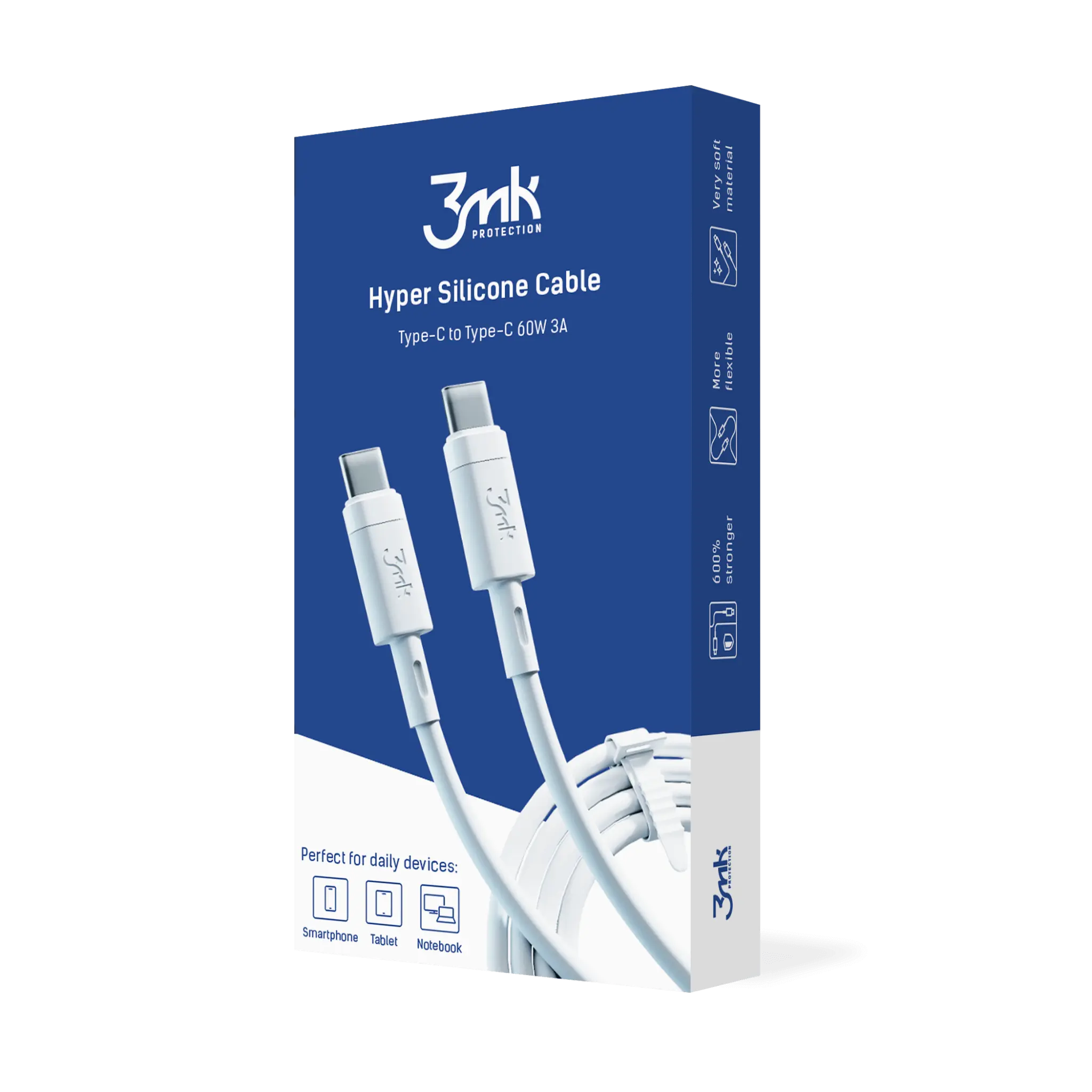 Packshot 3mk Hyper Silicone Cable USB-C 60W 3A