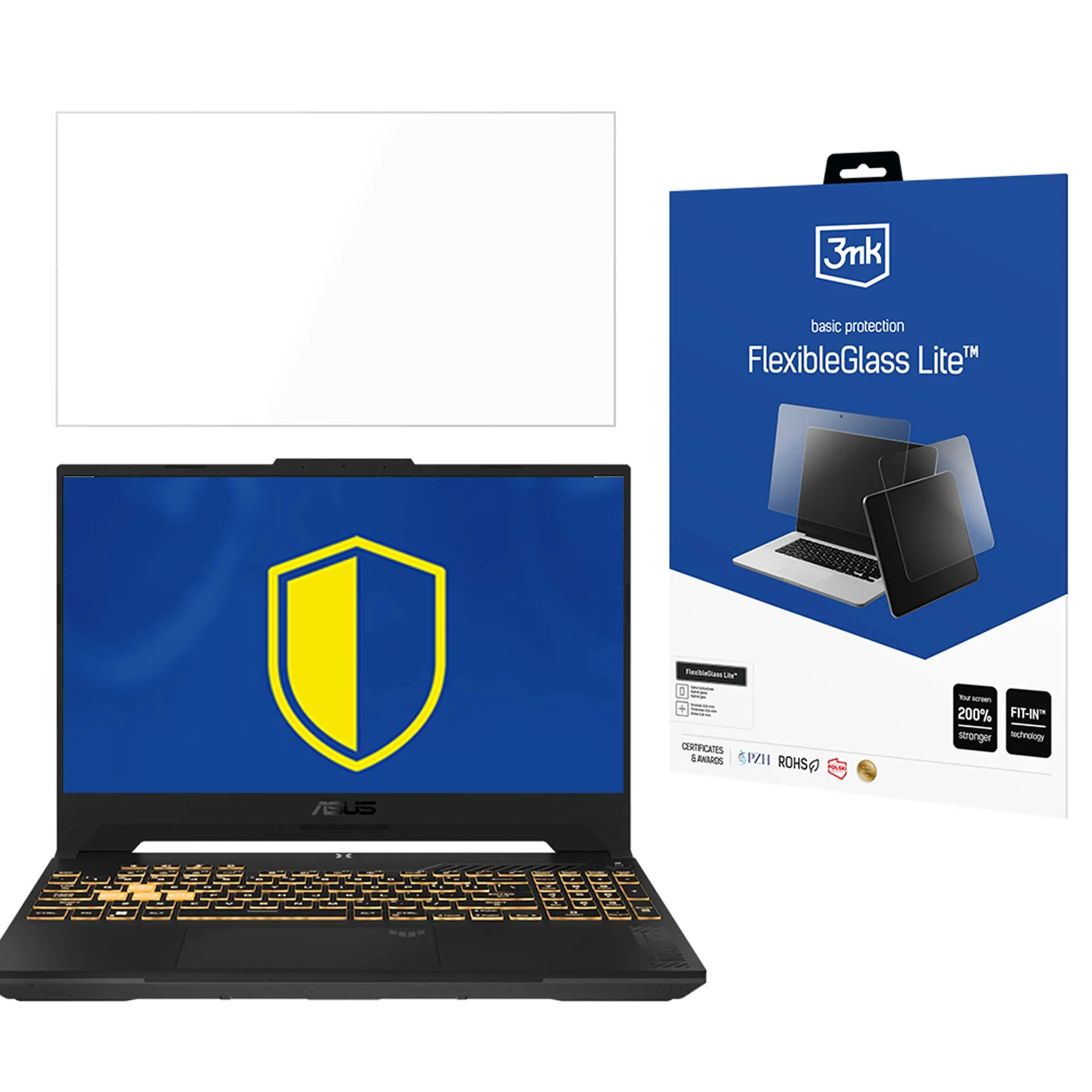 Shatterproof hybrid glass for ASUS TUF Gaming F15 - 3mk FlexibleGlass Lite