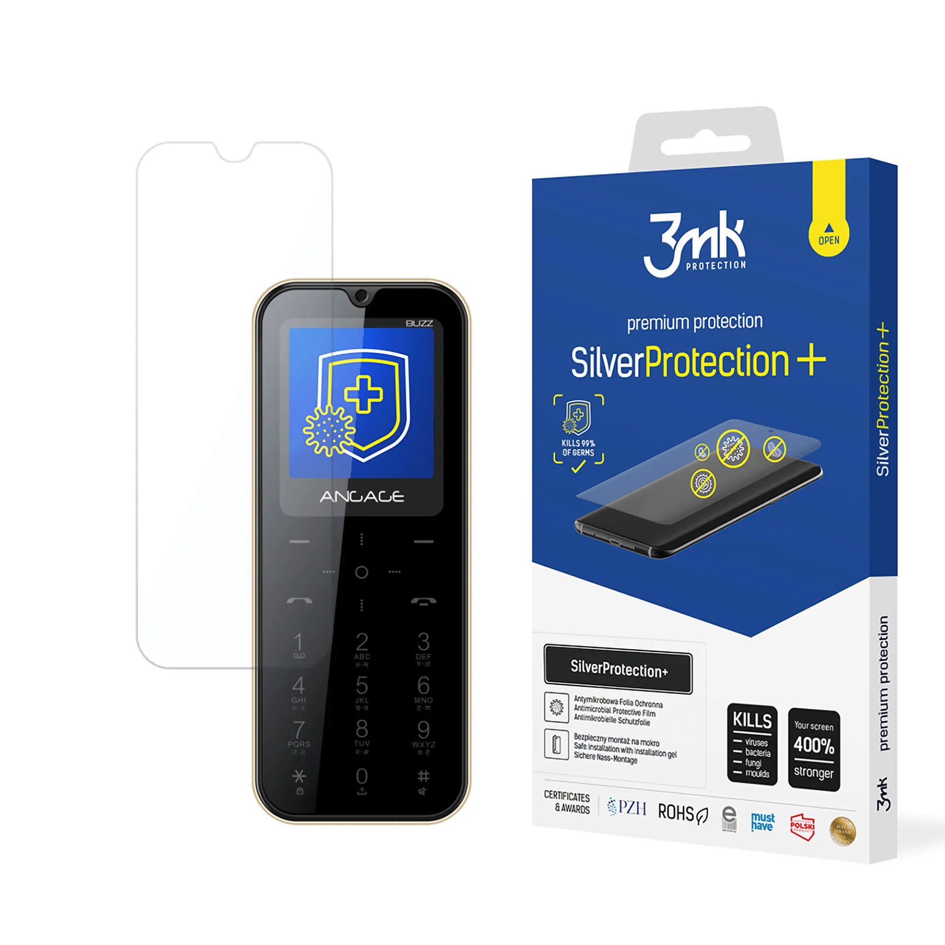 Anti-Shock Protective Film for Angage Buzz - 3mk SilverProtection+
