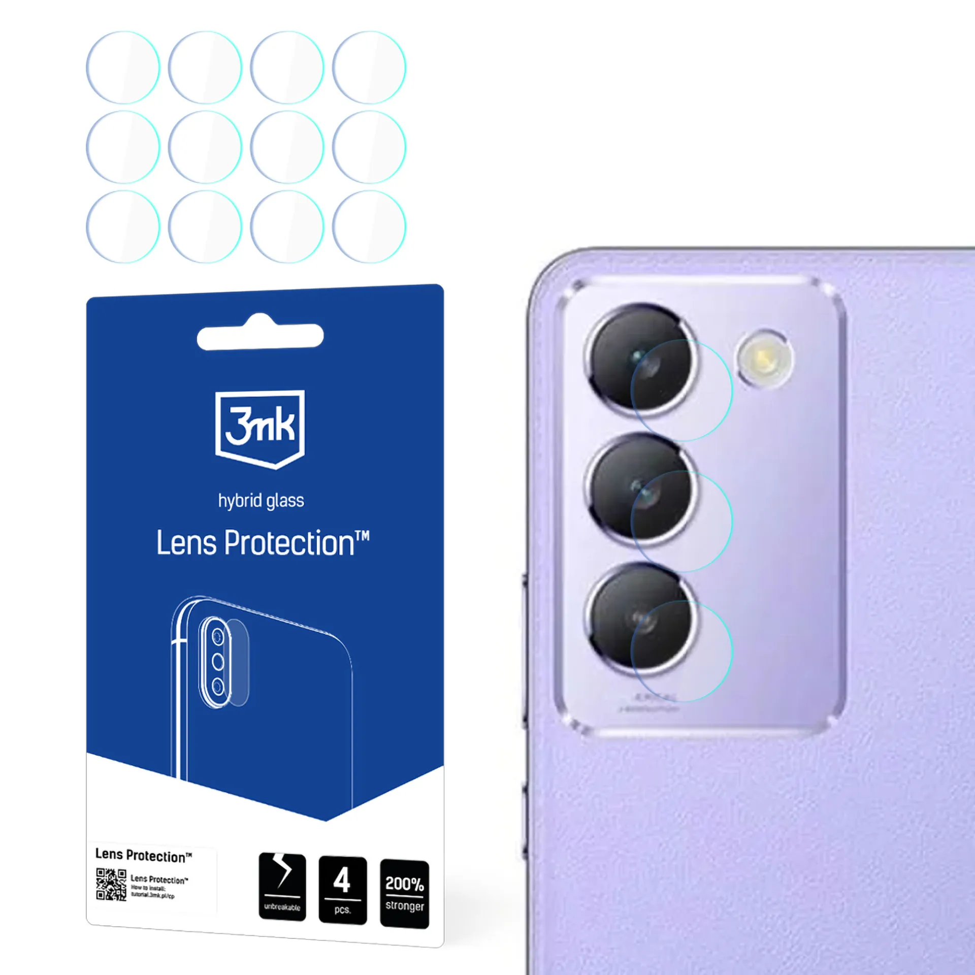 Lens glass for Vivo V40 SE 5G - 3mk Lens Protection