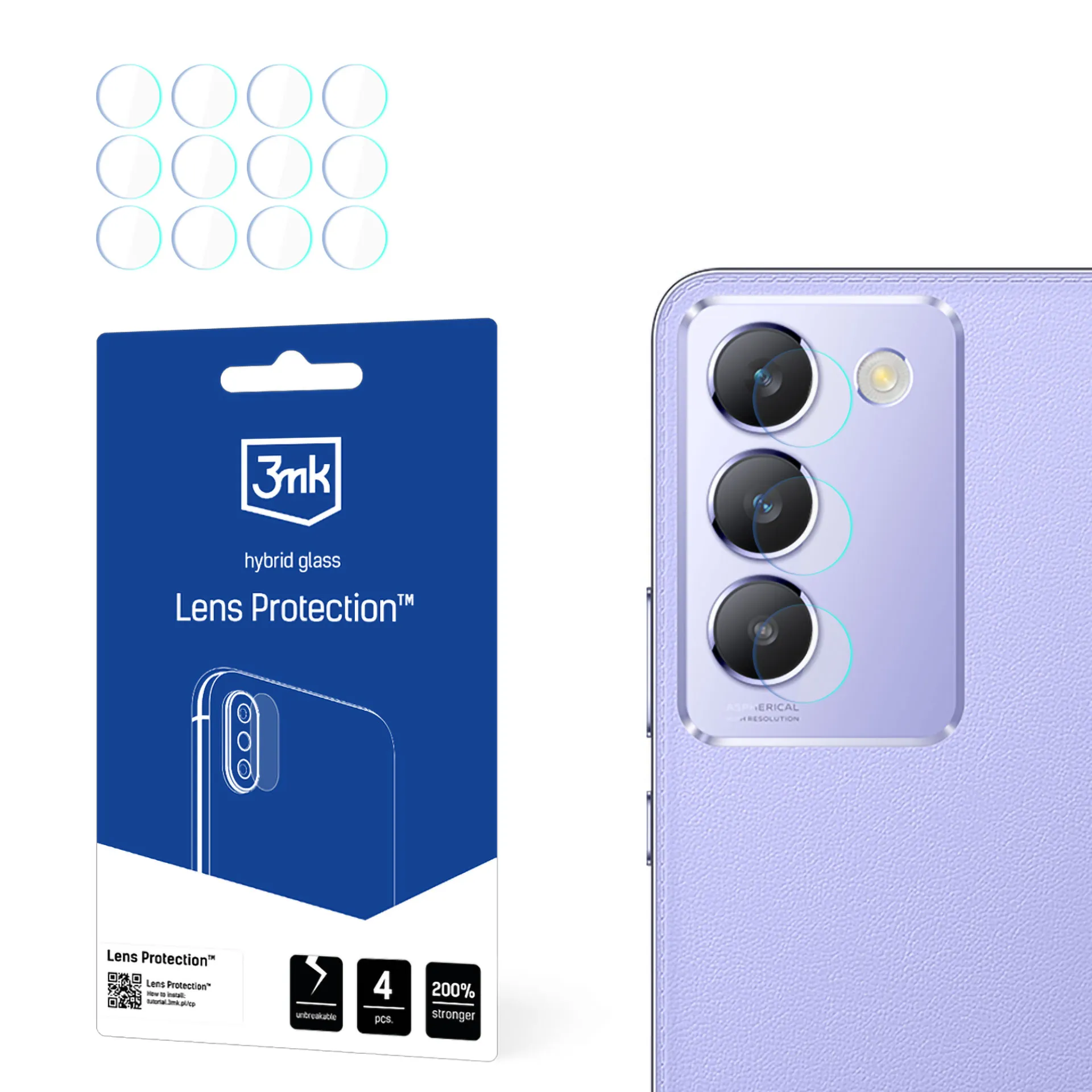 Lens glass for Vivo Y100 5G - 3mk Lens Protection