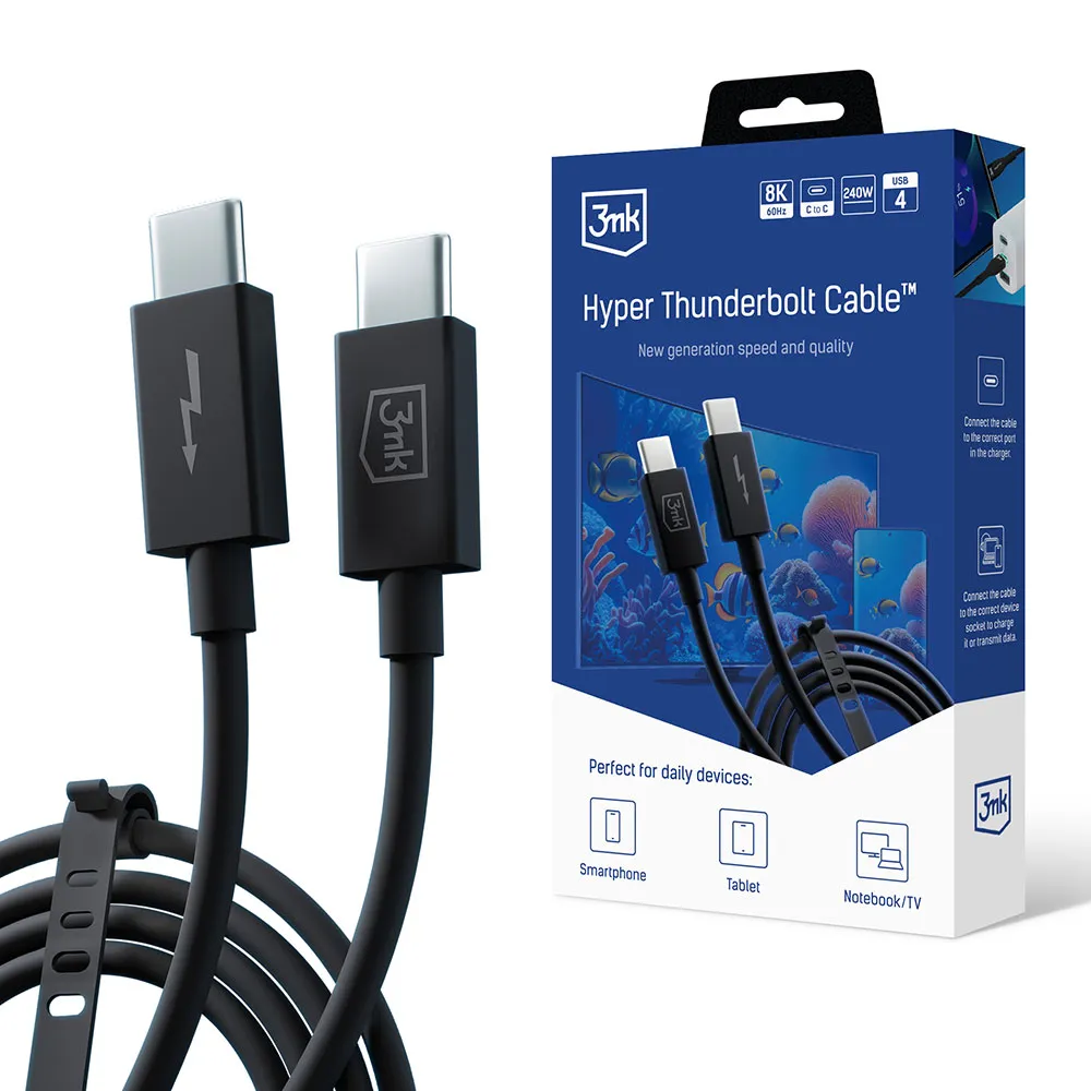 USB-C Cable 3mk Hyper Thunderbolt 3 Cable™ USB4 8K60Hz