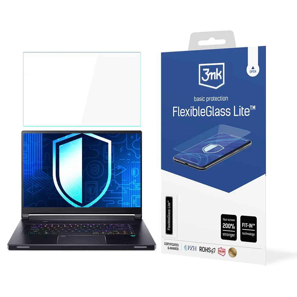Shatterproof hybrid glass for Acer Predator Triton 17X - 3mk FlexibleGlass Lite