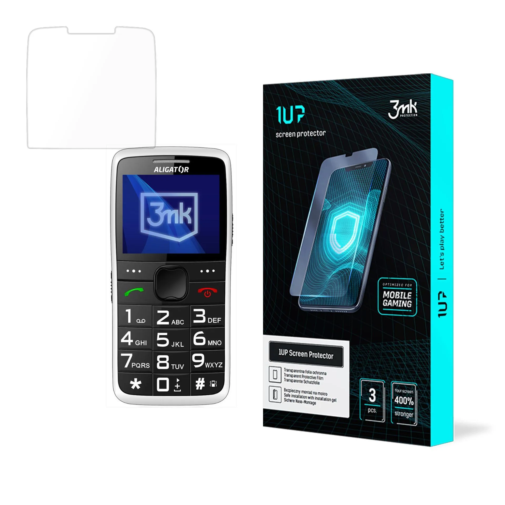Screen protector for Aligator A675 Senior - 3mk 1UP screen protector (3 pieces)