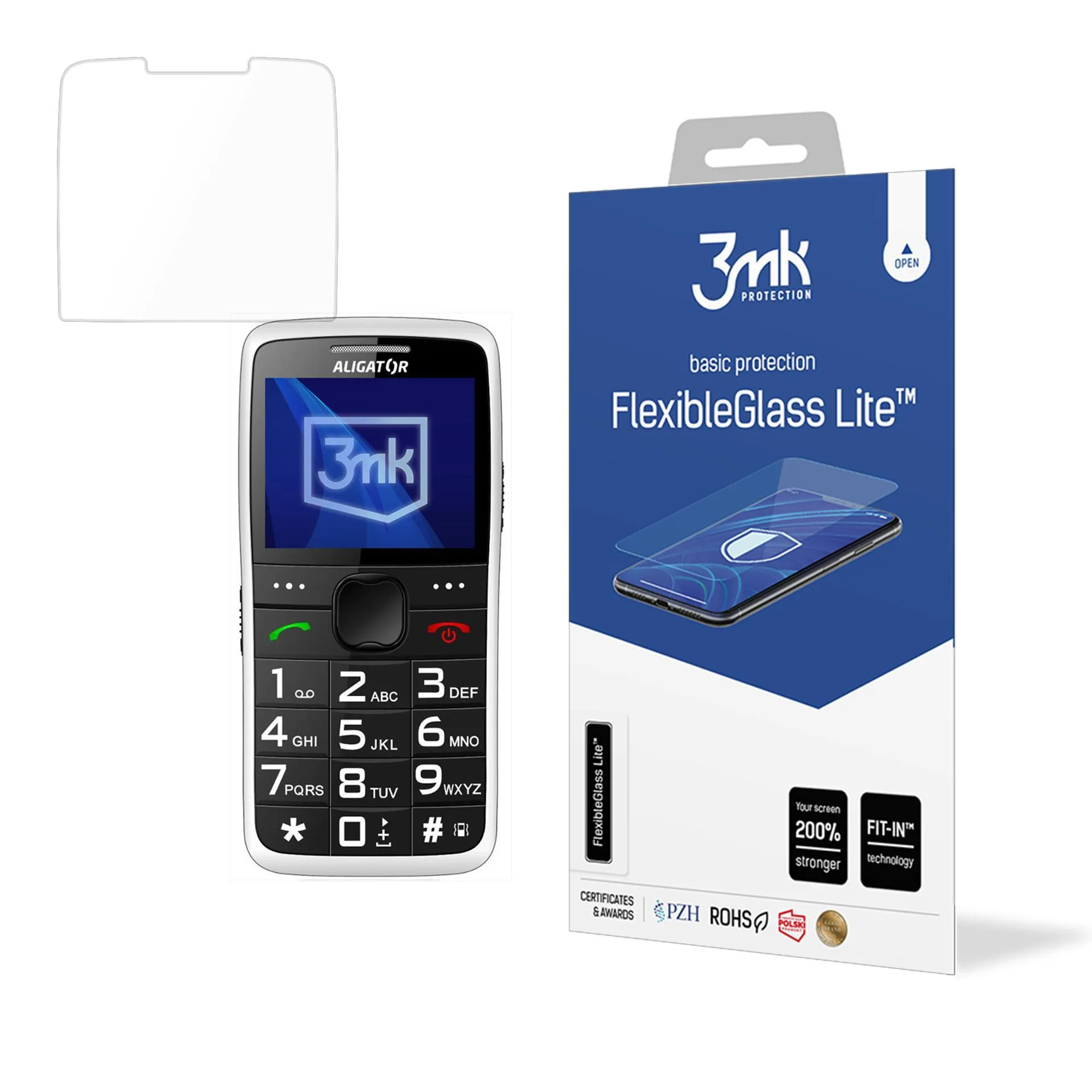 Unbreakable hybrid glass for Aligator A675 Senior - 3mk FlexibleGlass Lite