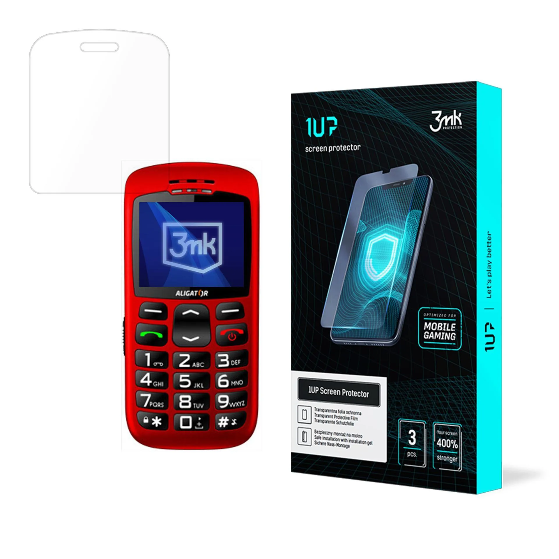 Screen protector for Aligator A690 Senior - 3mk 1UP screen protector (3 pieces)