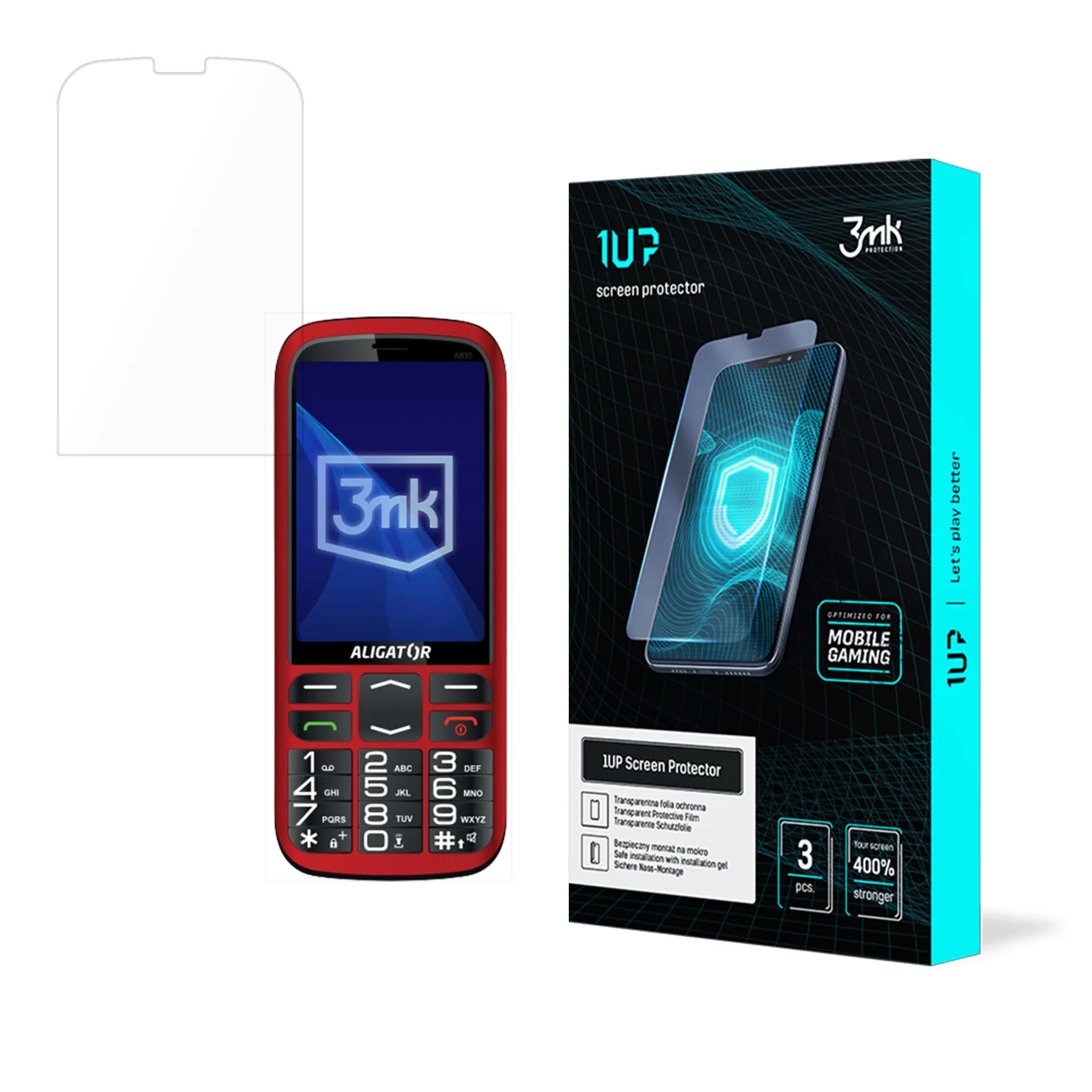 Screen protector for Aligator A830 Senior - 3mk 1UP screen protector (3 pieces)