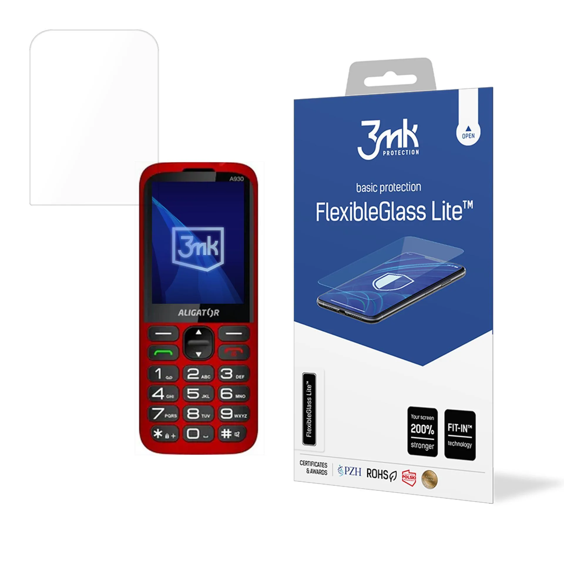 Unbreakable hybrid glass for Aligator A930 4G - 3mk FlexibleGlass Lite