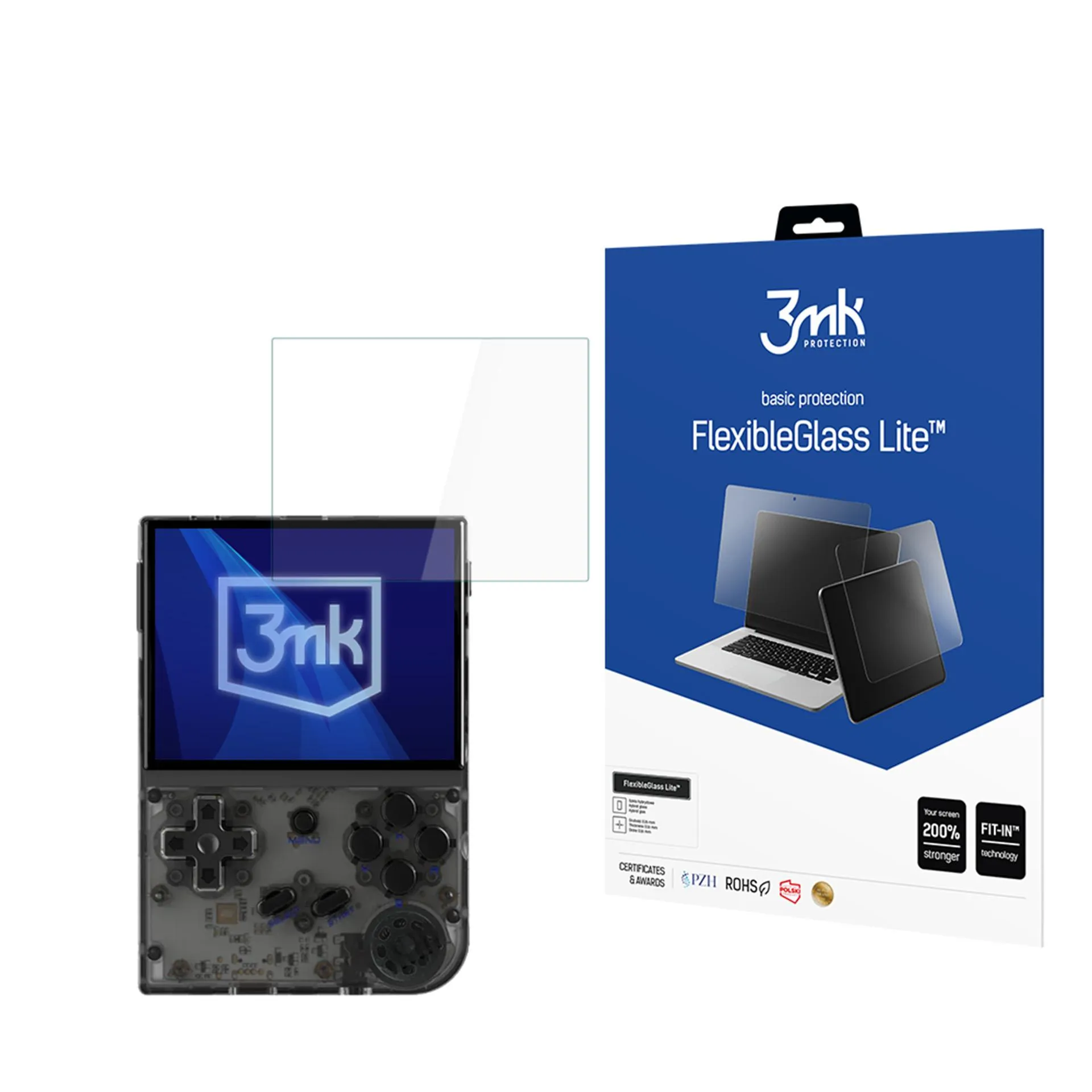 Shatterproof hybrid glass for Anbernic RG35XX  - 3mk FlexibleGlass Lite