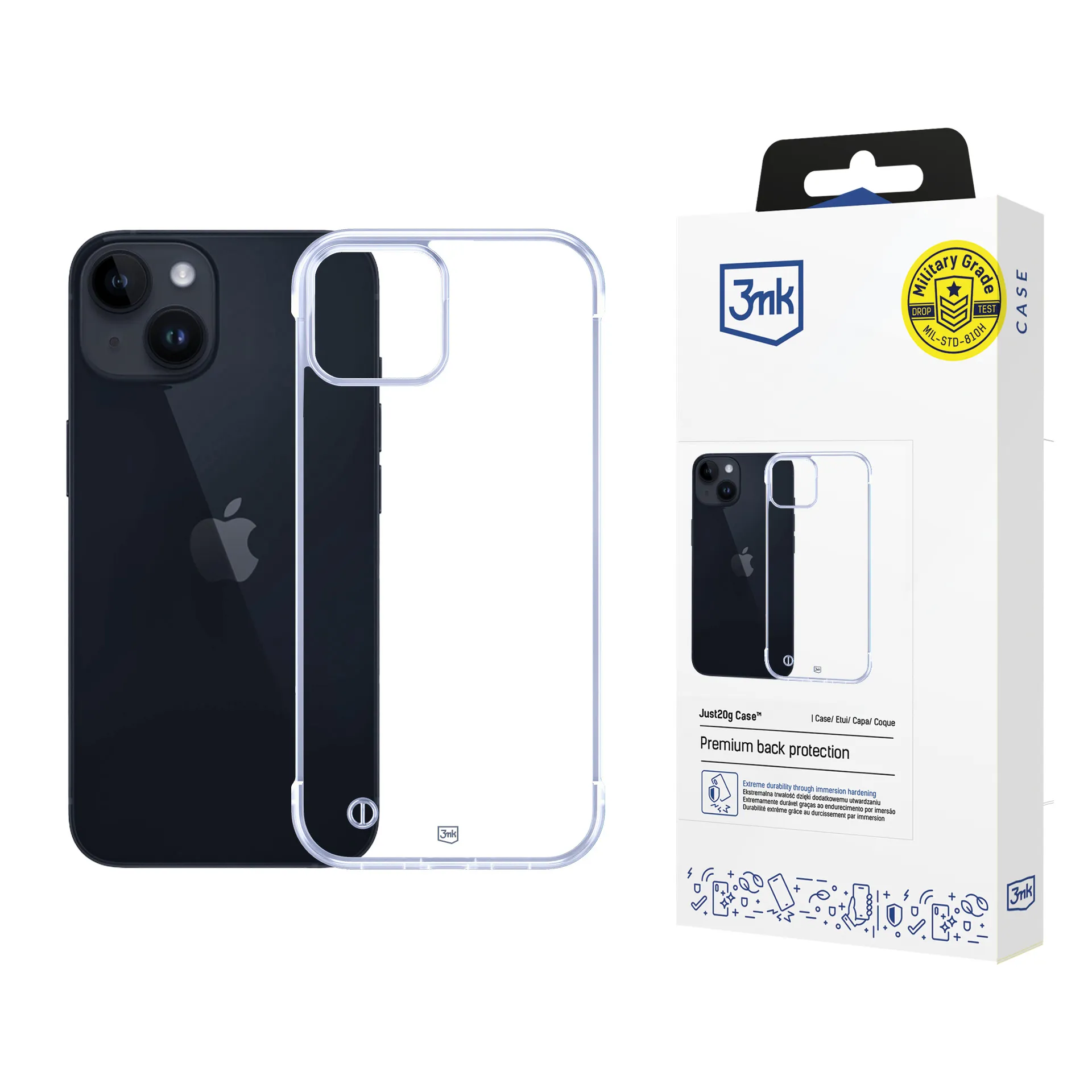 Ultra-light case for Apple iPhone 14 - 3mk Just20g Clear Case