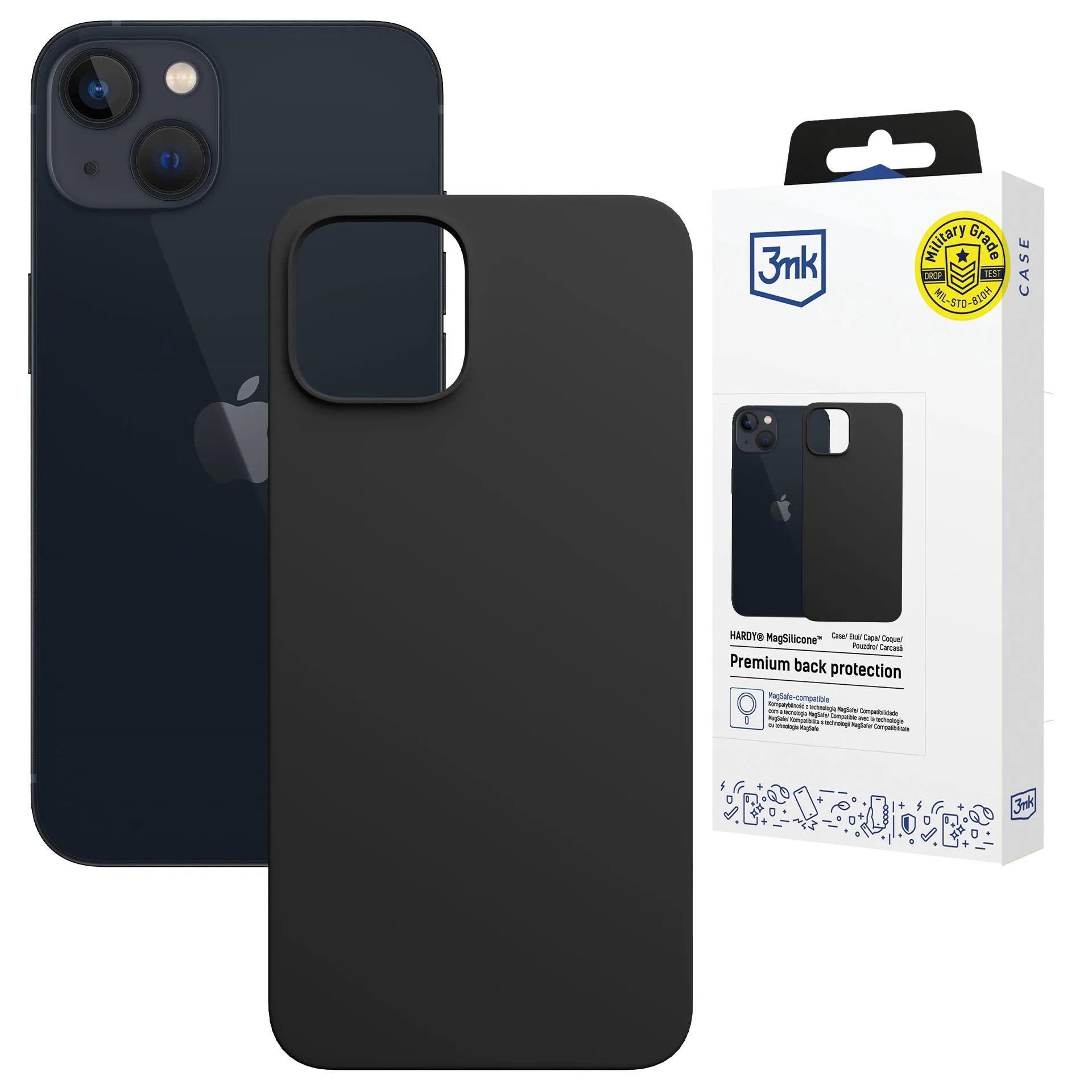 Case for Apple iPhone 14 Plus - 3mk Hardy MagSilicone Graphite