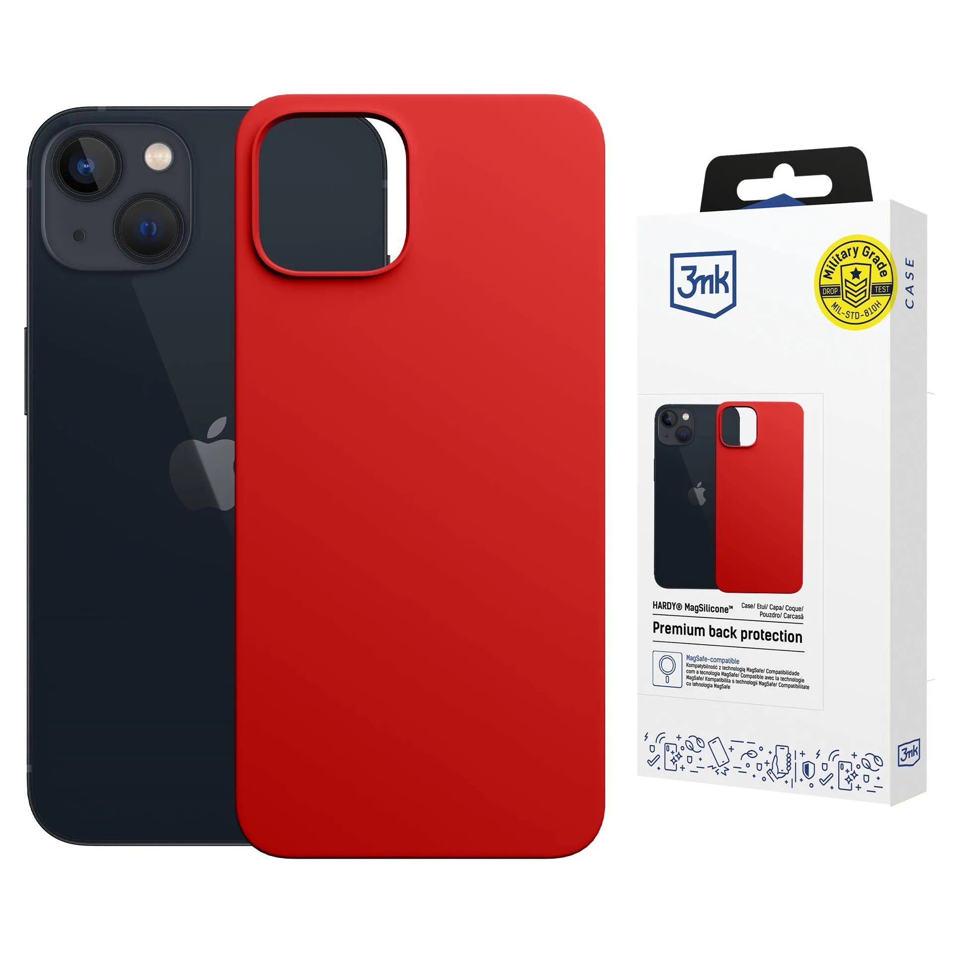 Case for Apple iPhone 14 Plus - 3mk Hardy MagSilicone Red