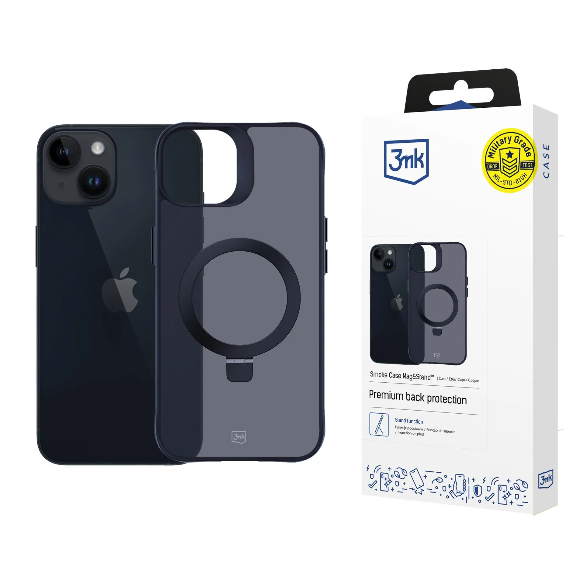 Case for Apple iPhone 14 Plus - 3mk Smoke Case Mag&Stand