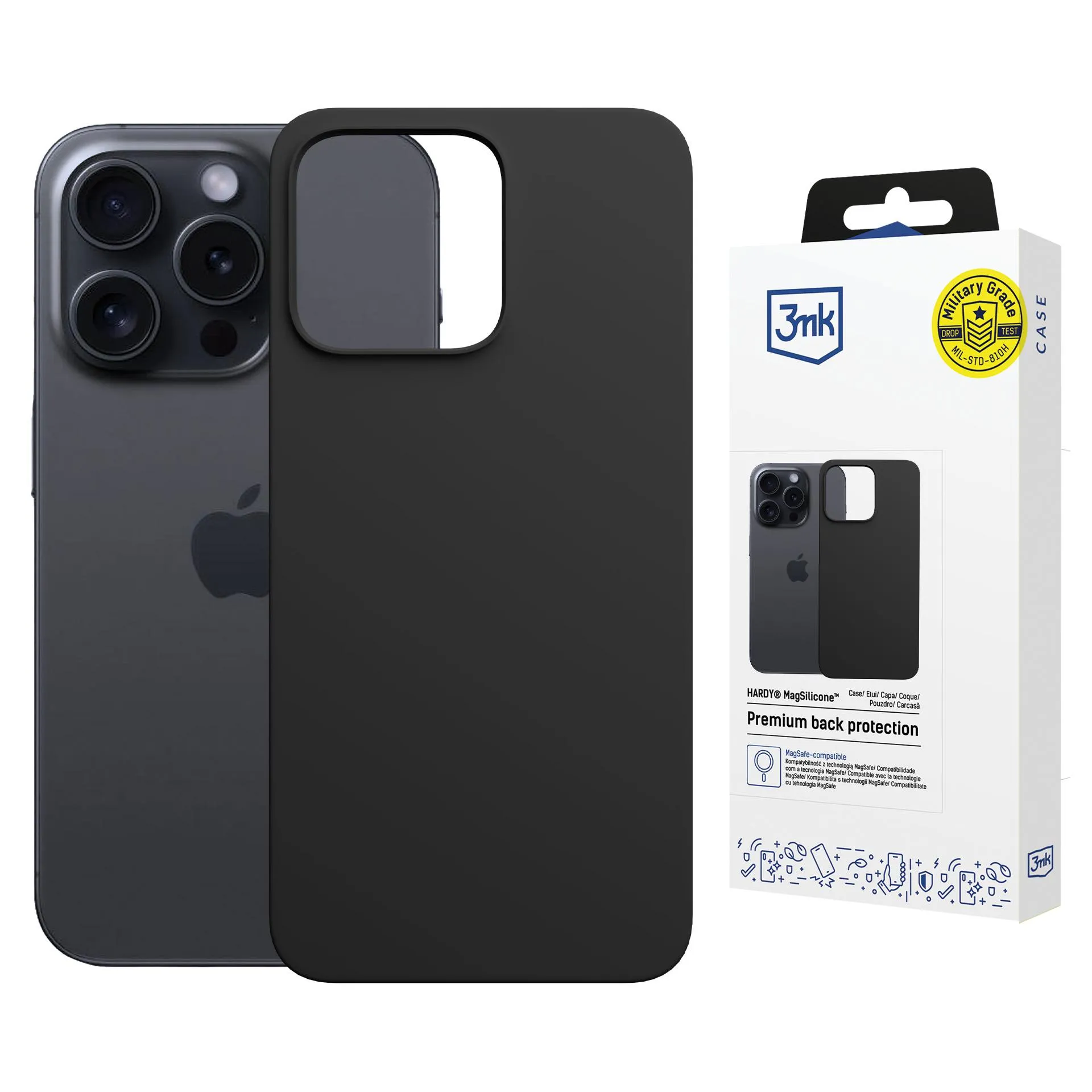 Case for Apple iPhone 15 Pro Max - 3mk Hardy MagSilicone Graphite