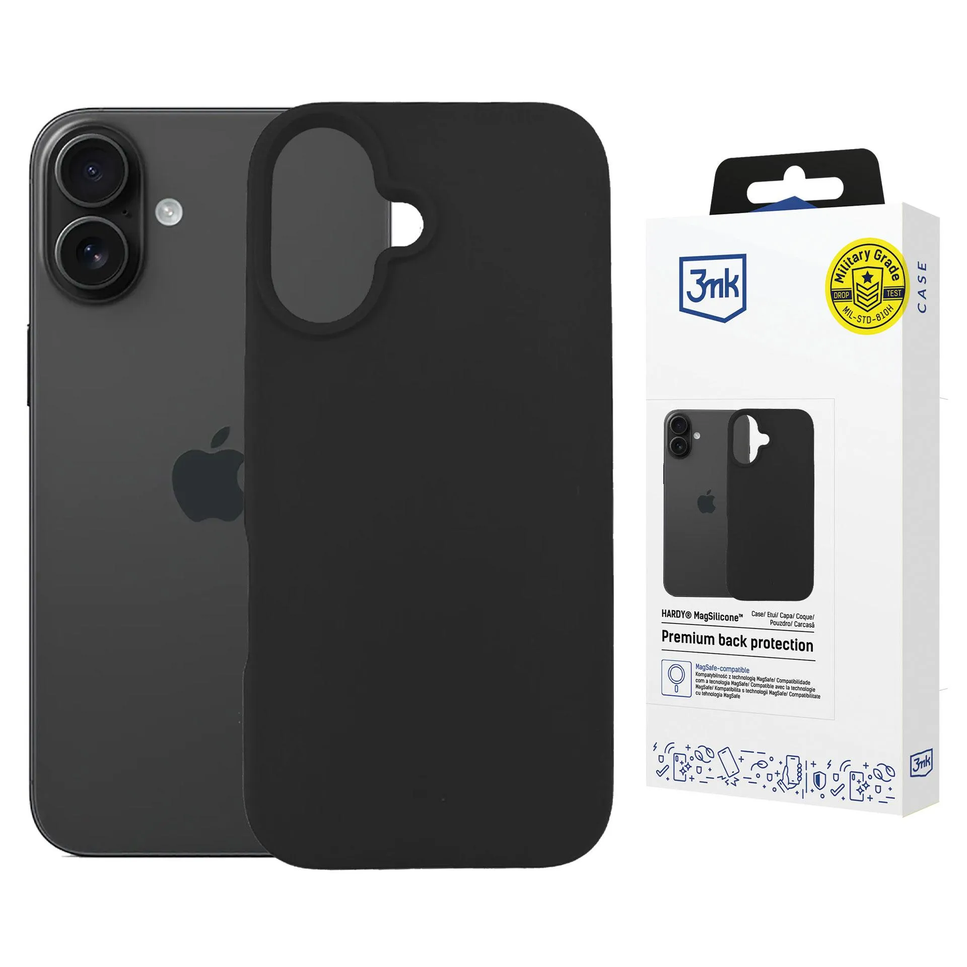 Case for Apple iPhone 16 - 3mk Hardy MagSilicone Graphite