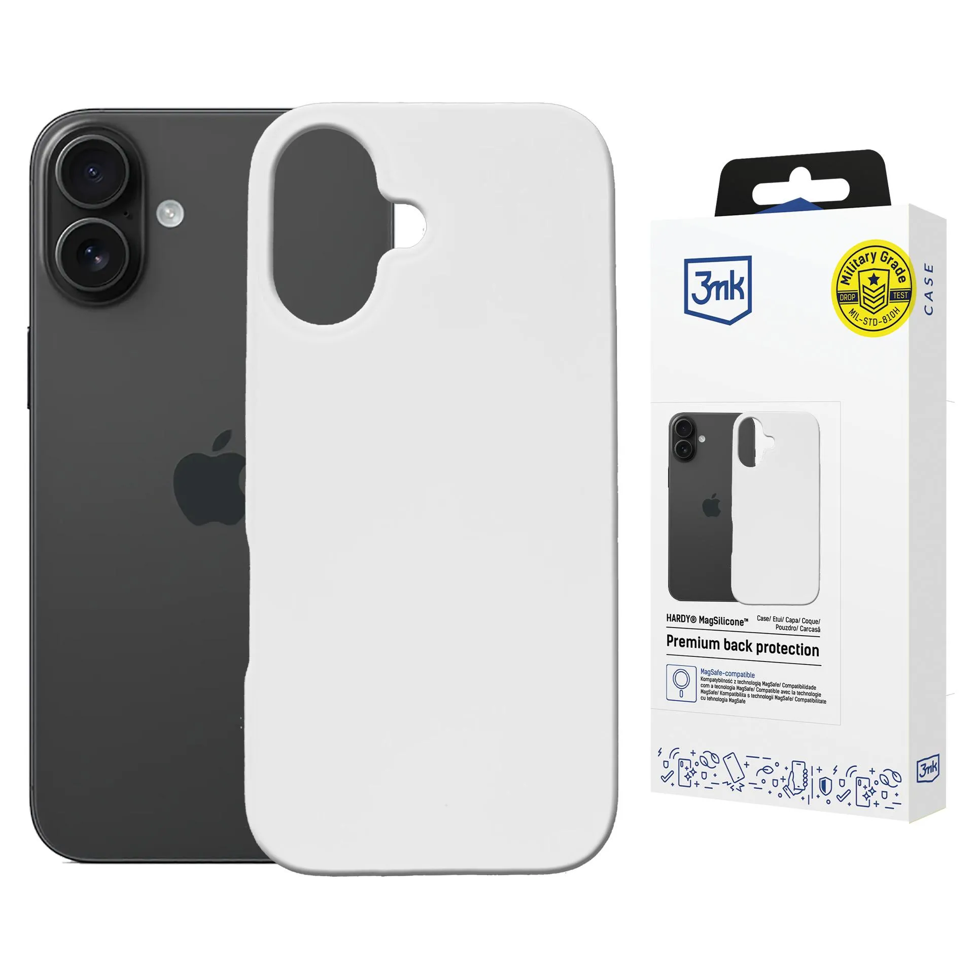 Case for Apple iPhone 16 Plus - 3mk Hardy MagSilicone White