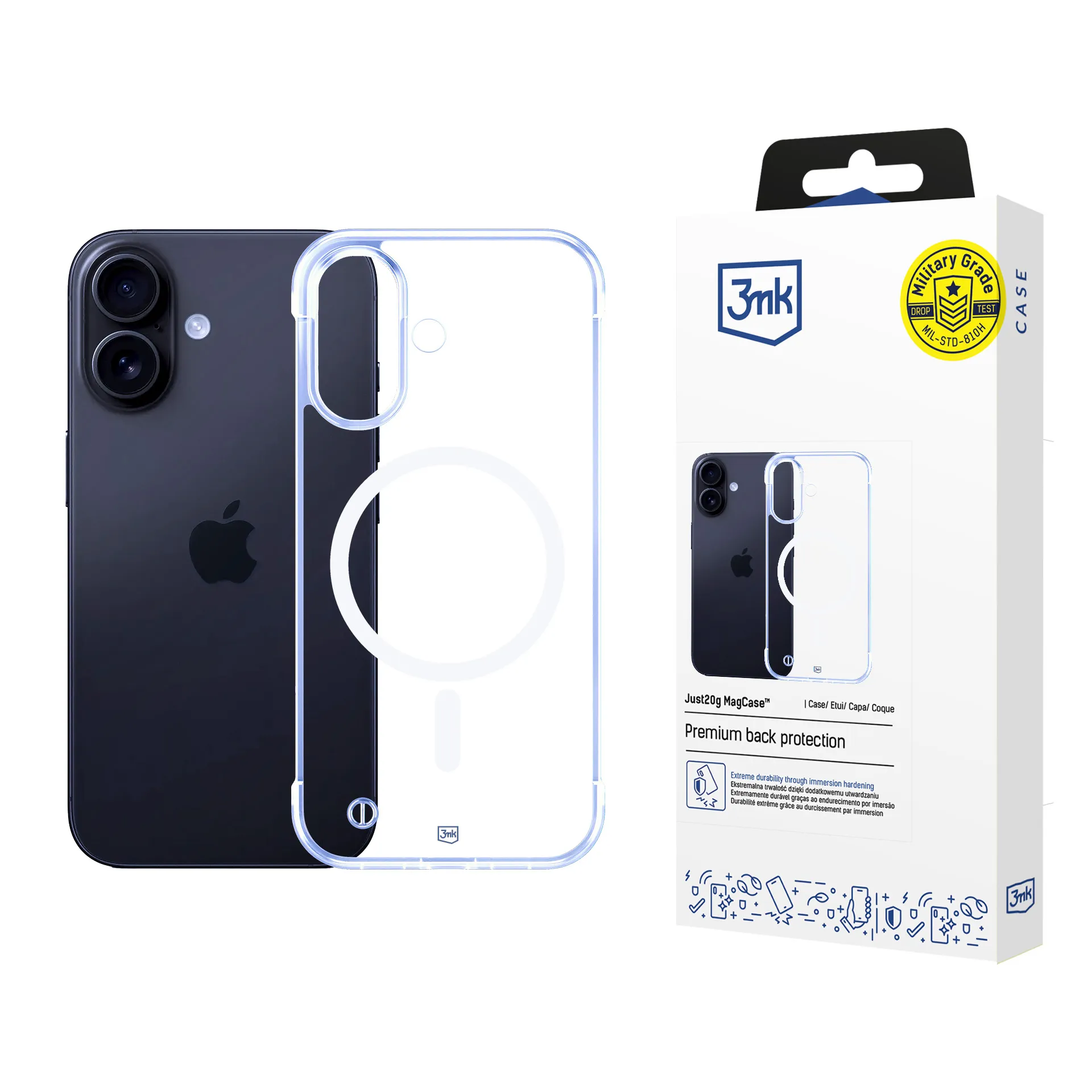 Ultralight case for Apple iPhone 16 Plus - 3mk Just20g MagCase™