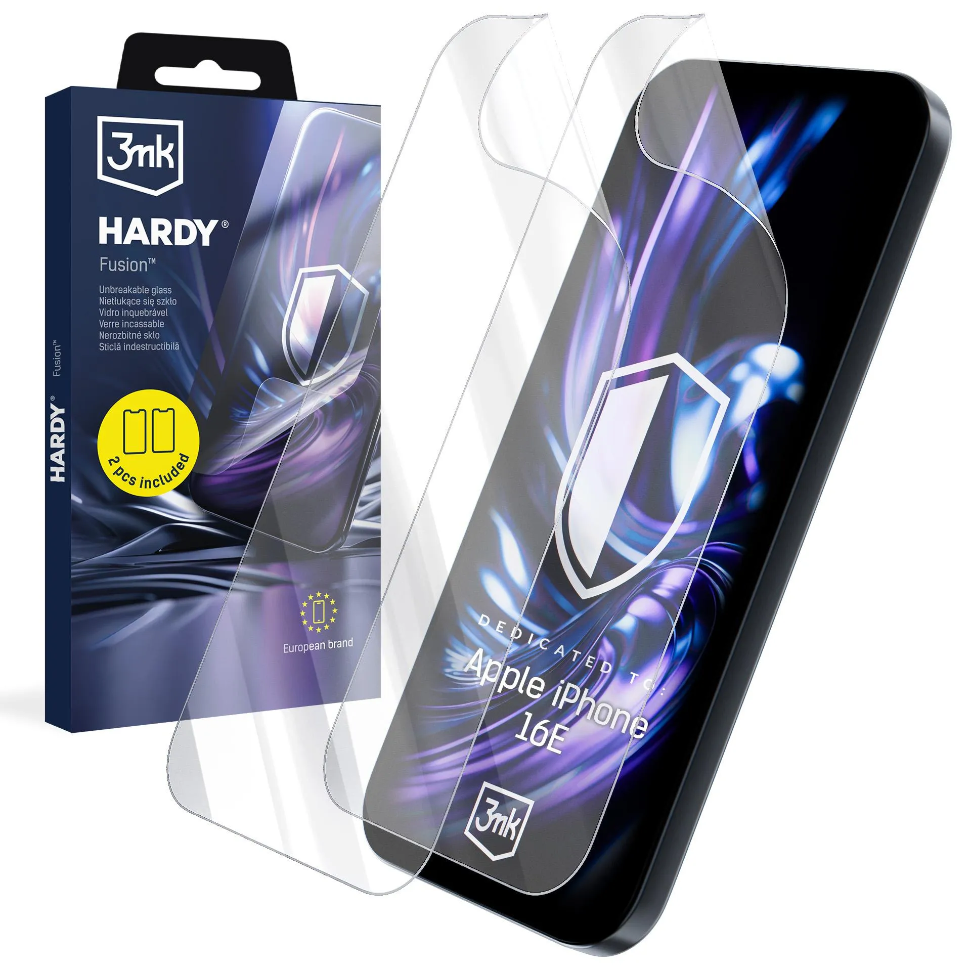Hybrid glass for Apple iPhone 16E - 3mk Hardy Fusion