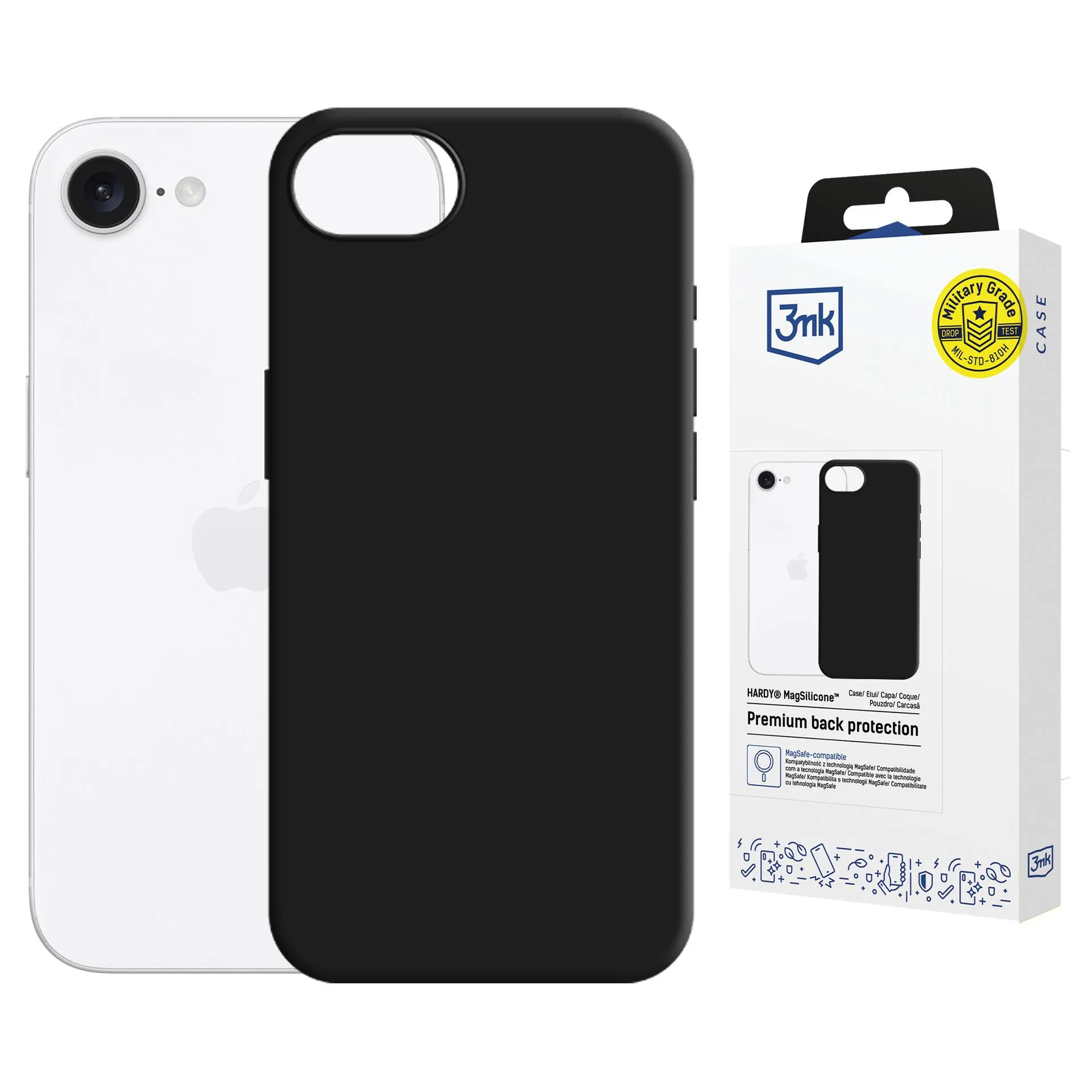 Case for Apple iPhone 16E - 3mk Hardy MagSilicone Black