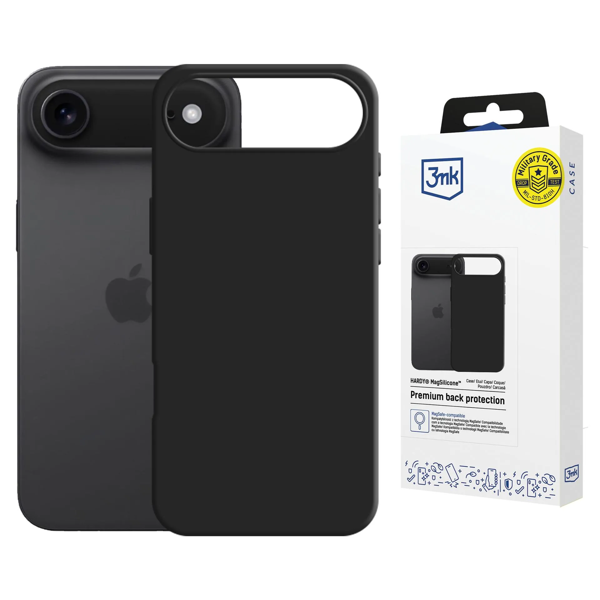 Case for Apple iPhone 17 Air - 3mk Hardy MagSilicone Graphite