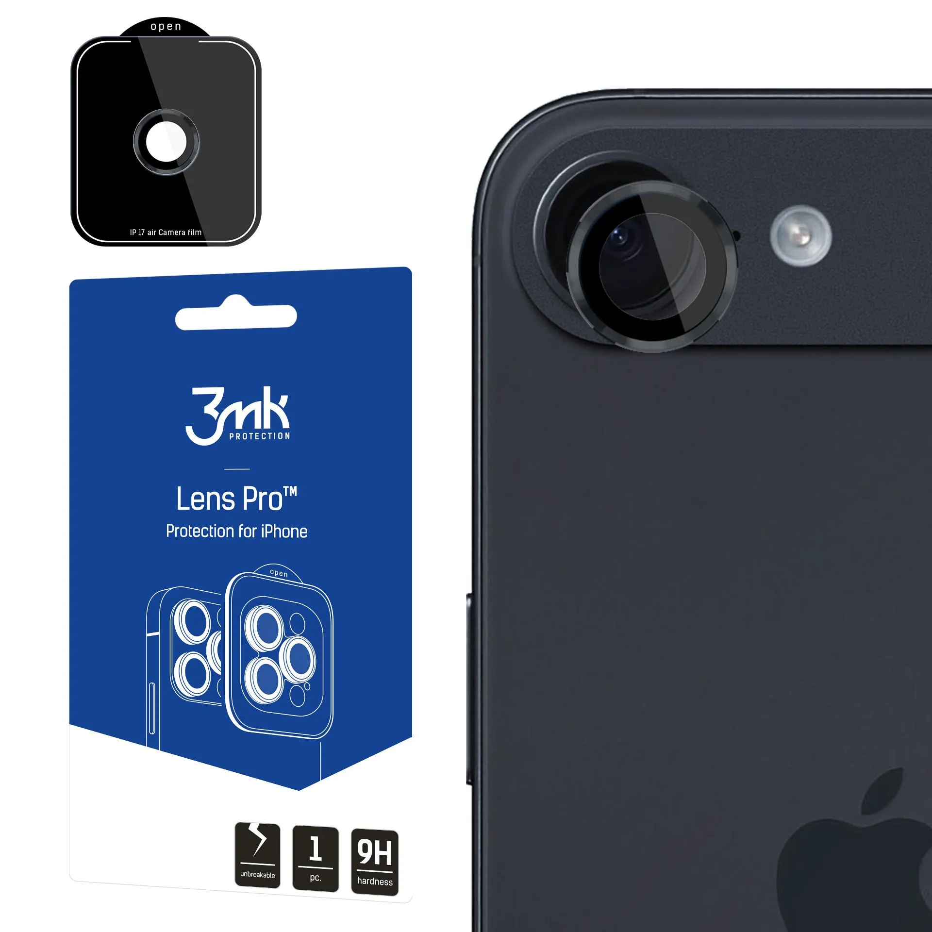 Tempered glass for the camera lens of Apple iPhone 17 Air - 3mk Lens Protection Pro