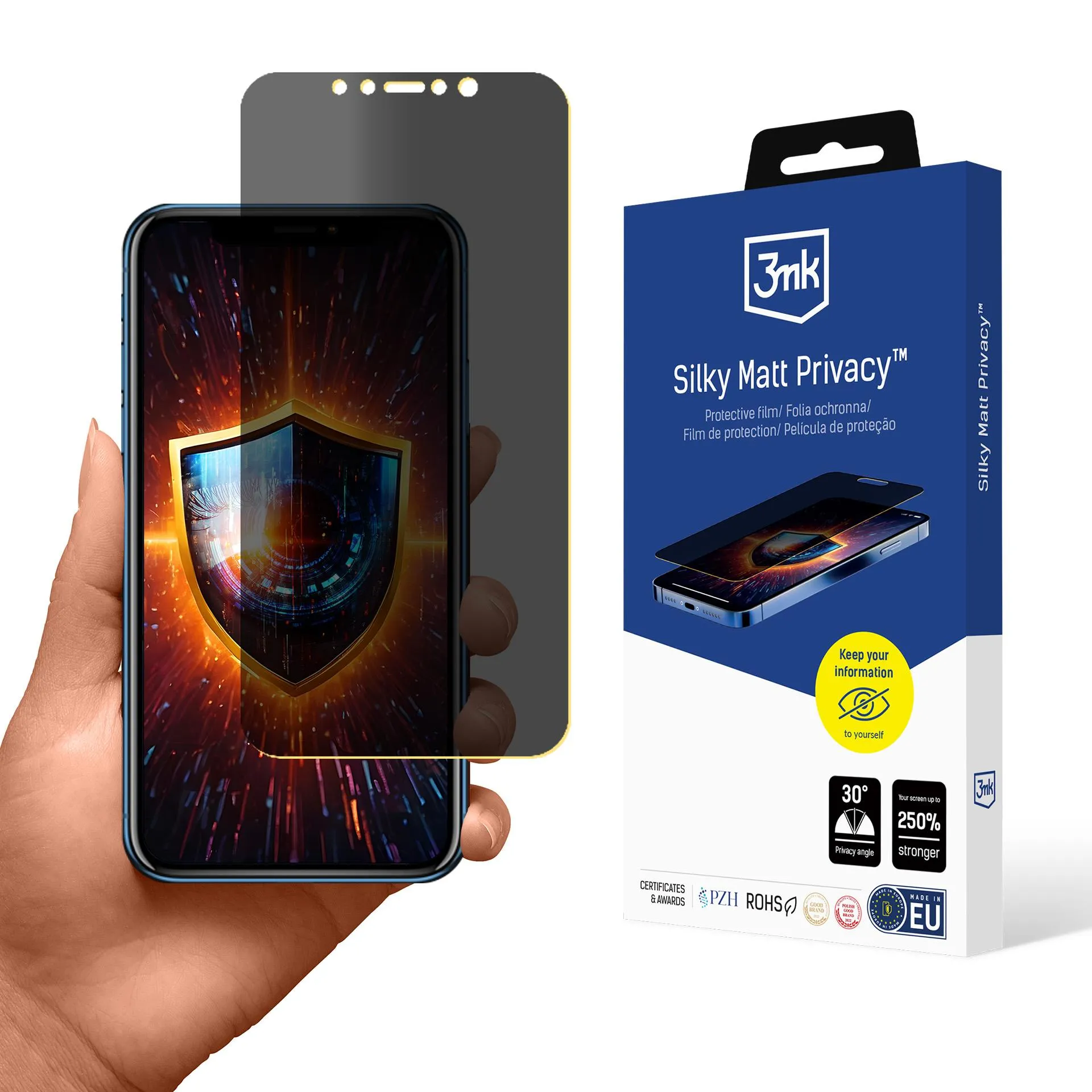 Privacy film for Apple iPhone Xr - 3mk Silky Matt Privacy