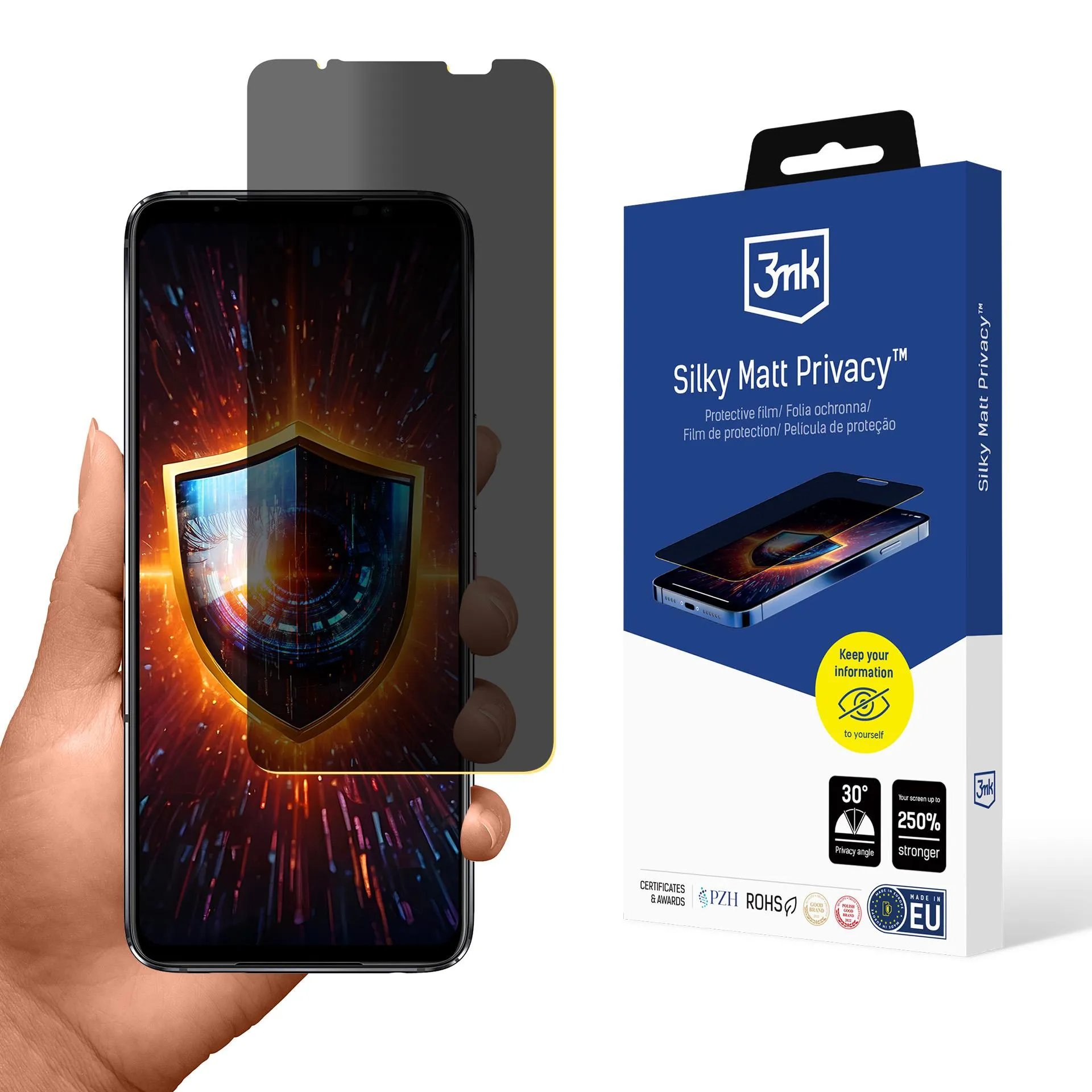 Privacy film for Asus ROG Phone 6 - 3mk Silky Matt Privacy