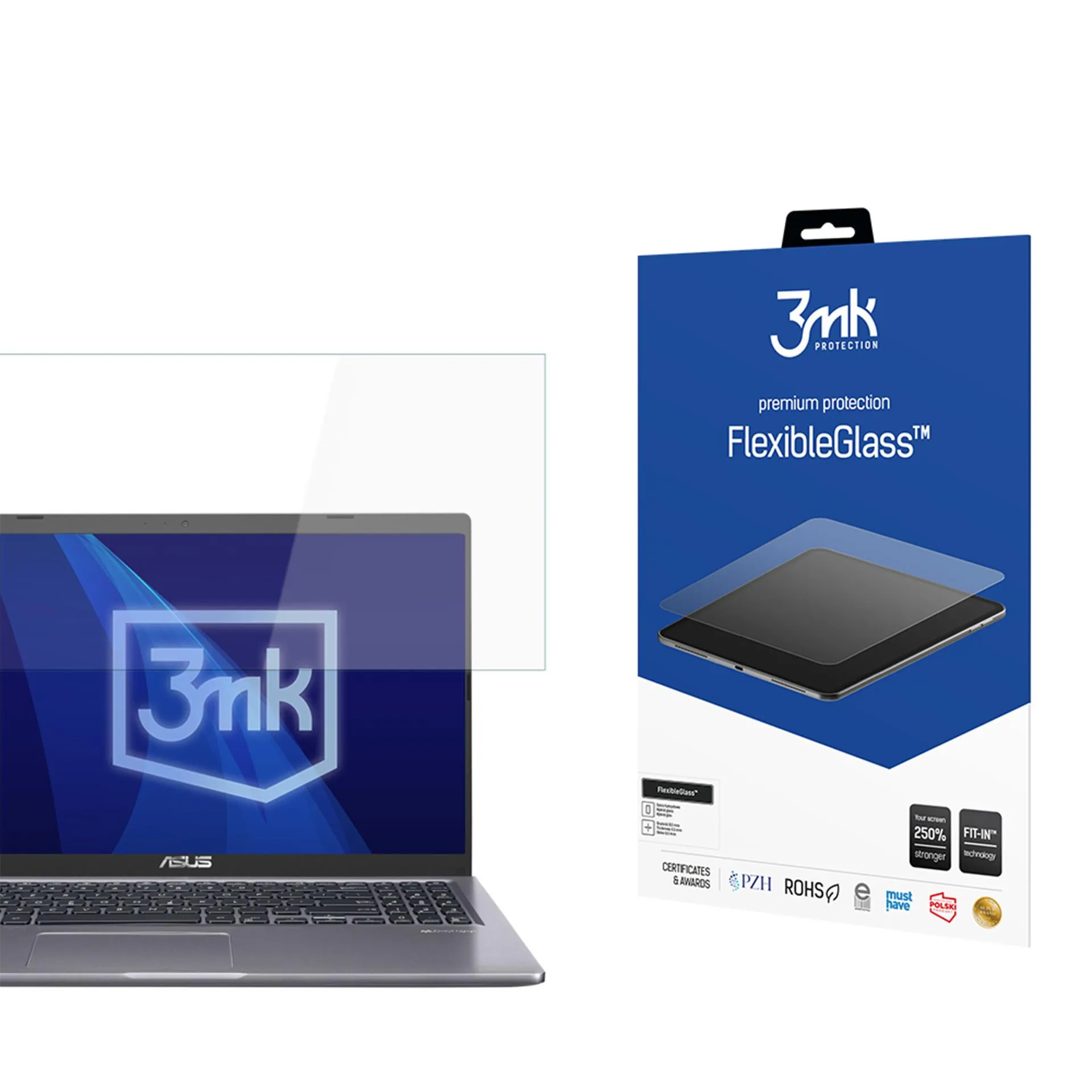 Shatterproof hybrid glass for Asus VivoBook 15 - 3mk FlexibleGlass