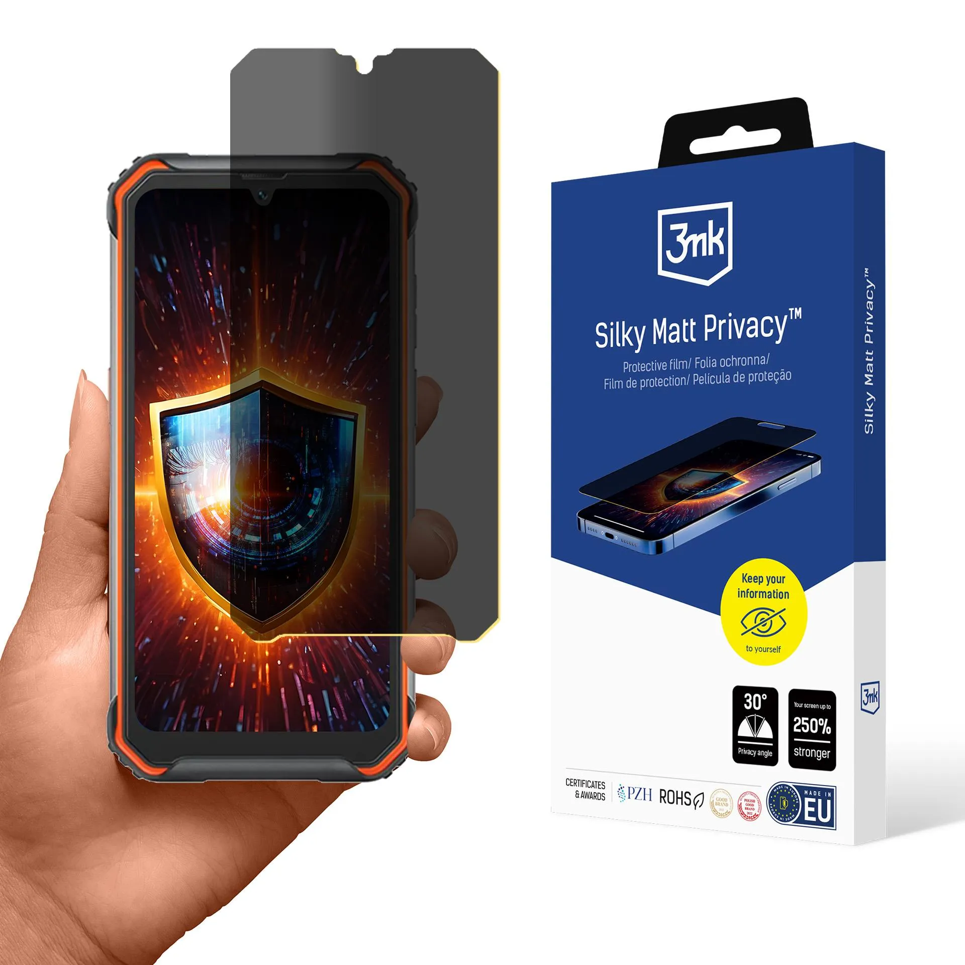 Privacy film for Blackview BV7200 - 3mk Silky Matt Privacy