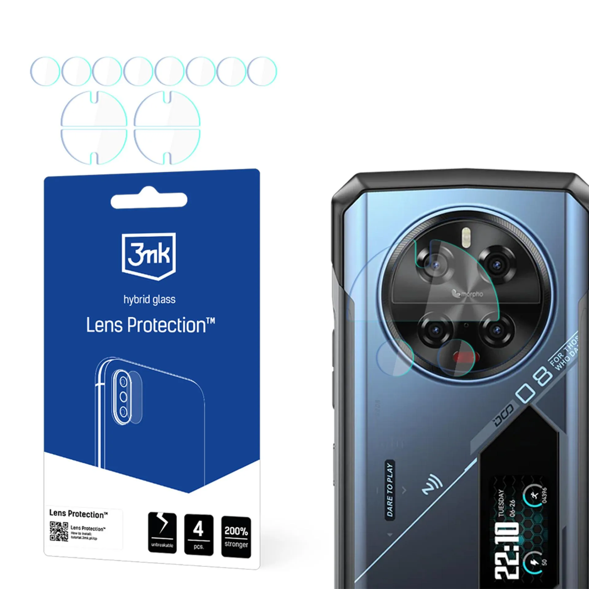 Lens glass for Doogee V40 Pro - 3mk Lens Protection