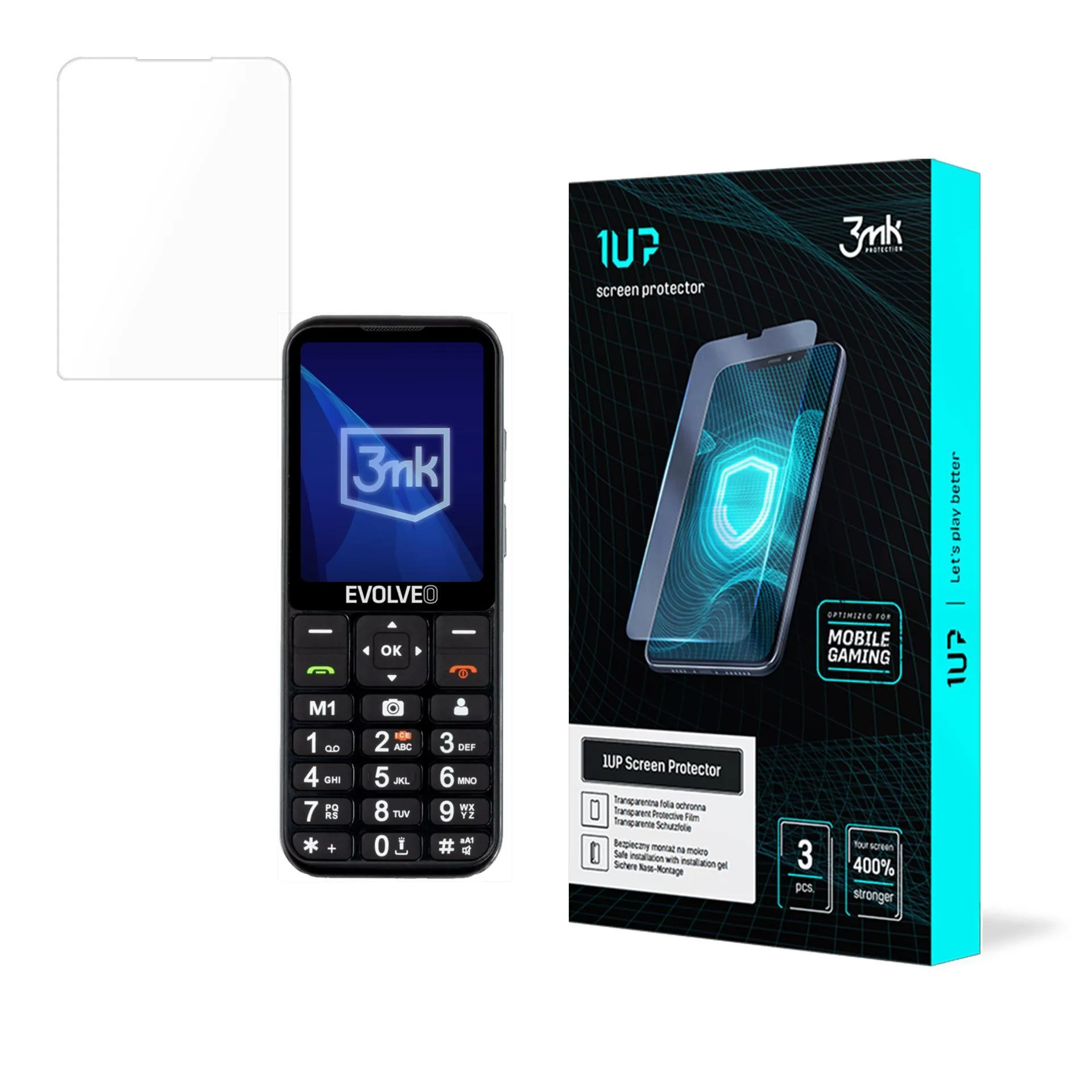 Screen protector for Evolveo EasyPhone LT - 3mk 1UP screen protector (3 pieces)
