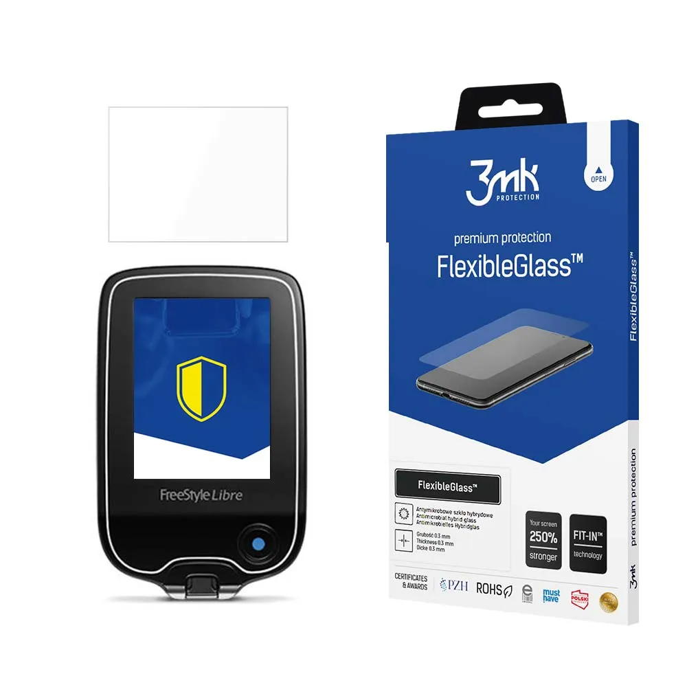 Shatterproof hybrid glass on FreeStyle Libre - 3mk FlexibleGlass™