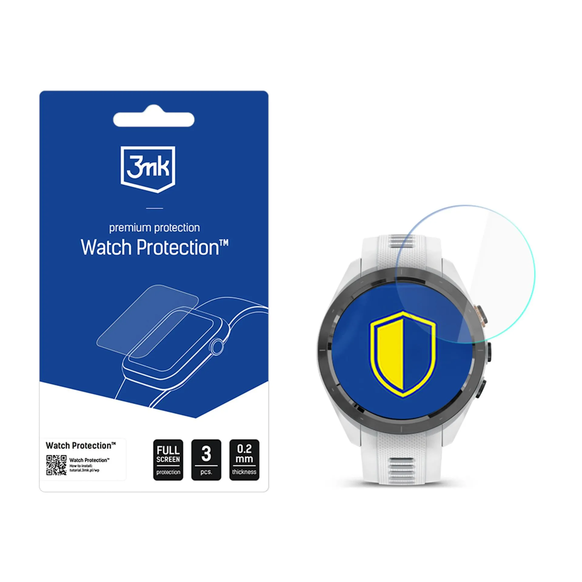 Protective glass for Garmin Approach S70 42mm smartwatch screen - 3mk Watch Protection