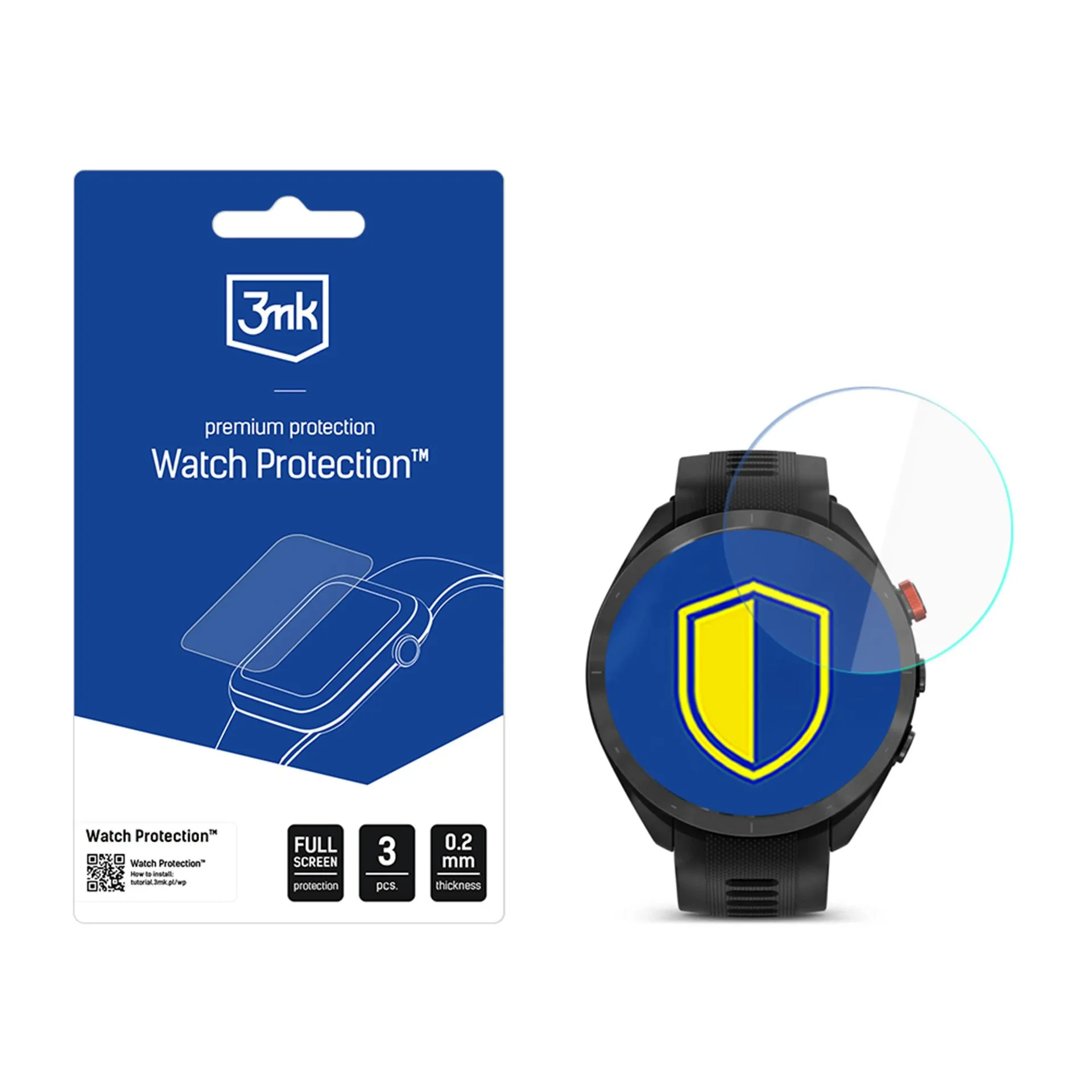 Protective glass for Garmin Approach S70 47mm smartwatch screen - 3mk Watch Protection