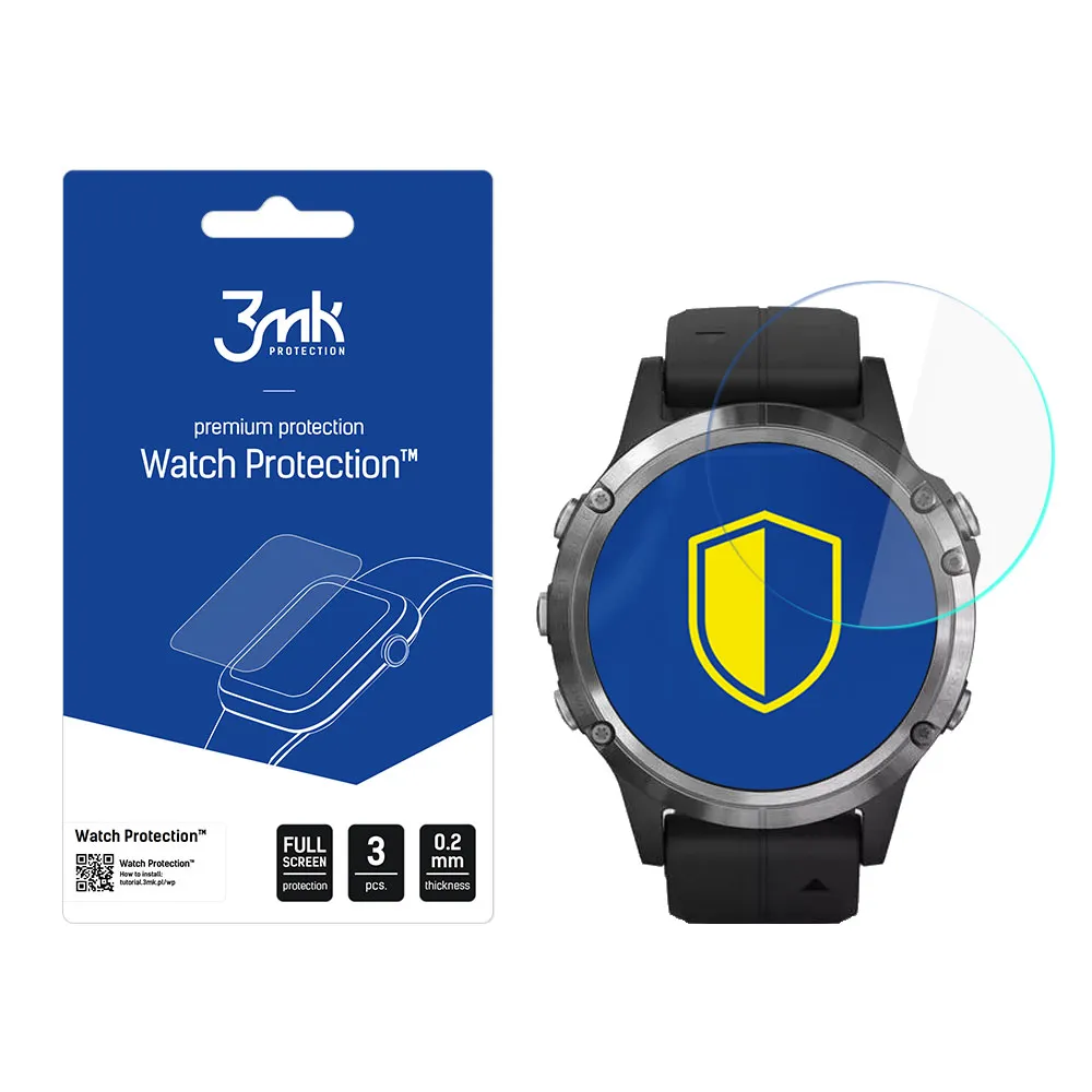 Protective glass for Garmin Fenix 5 Plus smartwatch screen - 3mk Watch Protection
