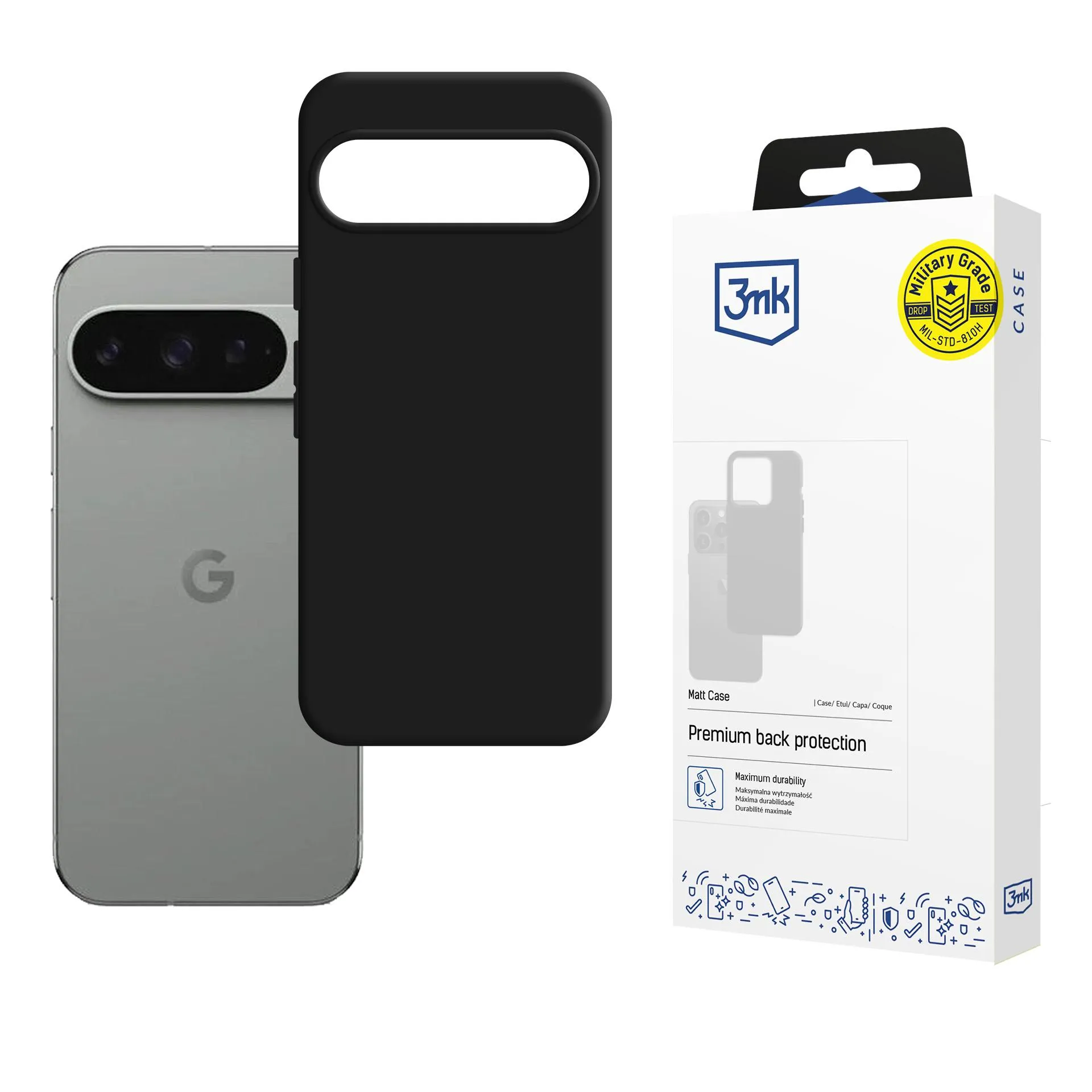 Case for Google Pixel 10/Google Pixel 10 Pro - 3mk Matt Case Black