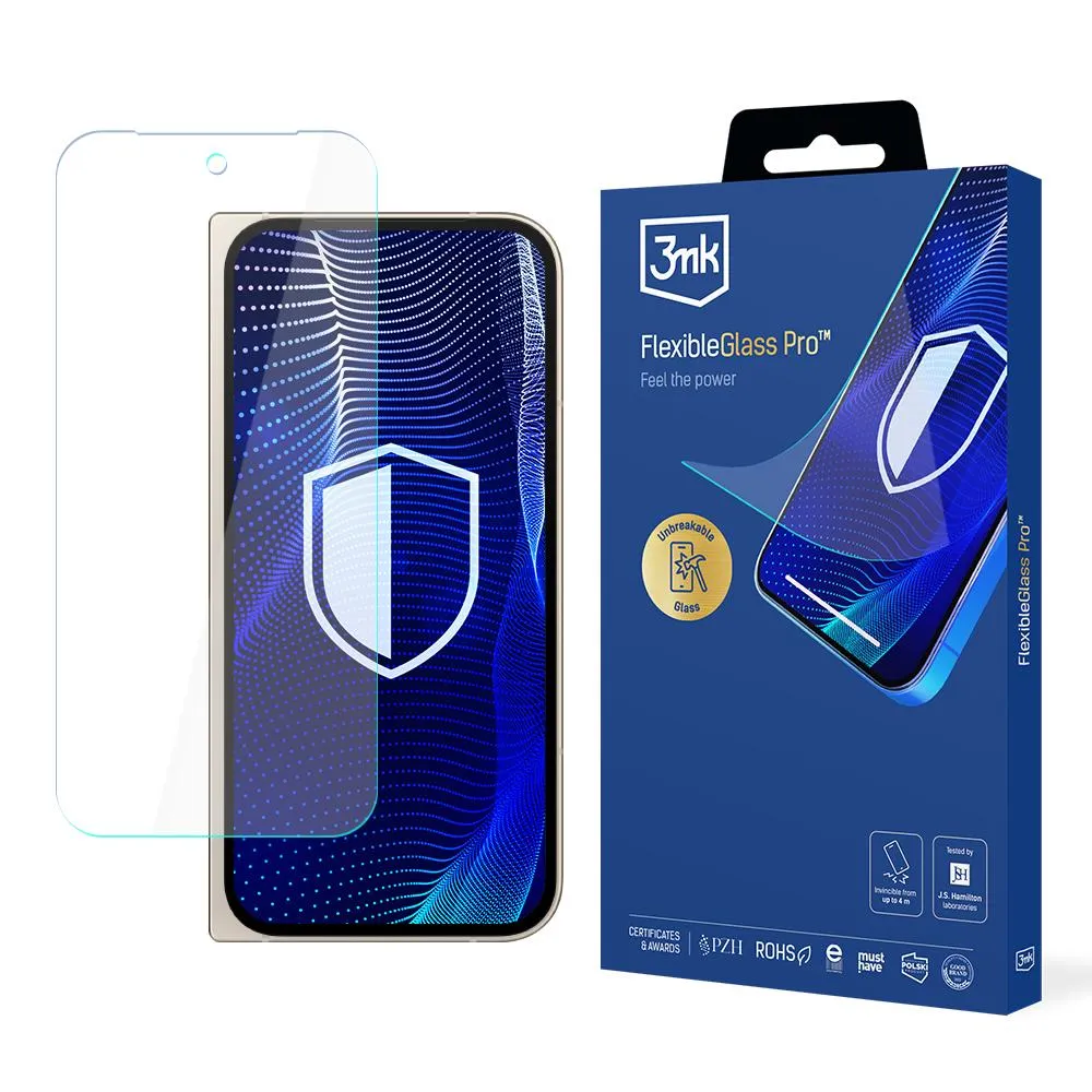Shatterproof glass for Google Pixel 9 Pro Fold (front) - 3mk FlexibleGlass Pro