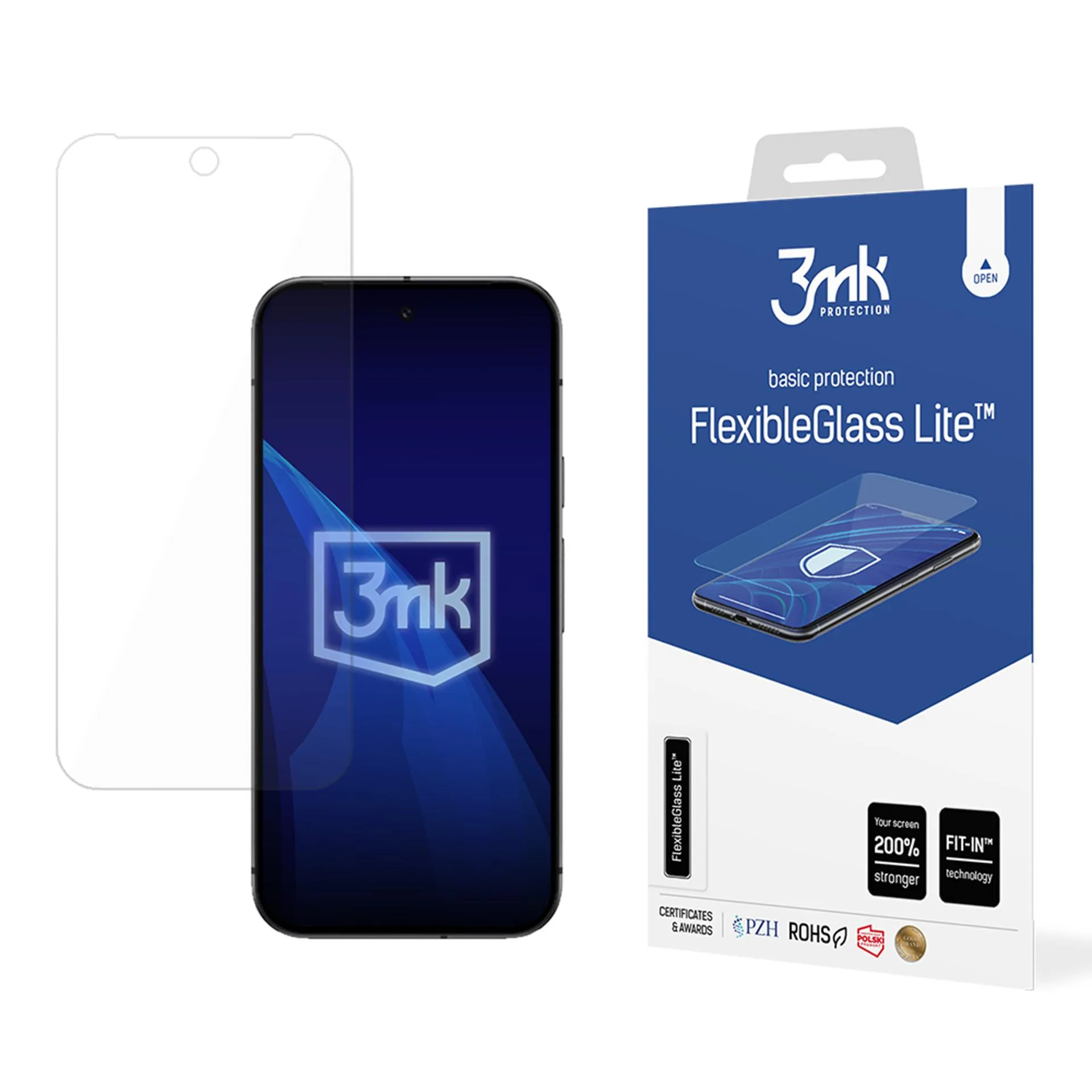 Unbreakable hybrid glass for Google Pixel 9A - 3mk FlexibleGlass Lite