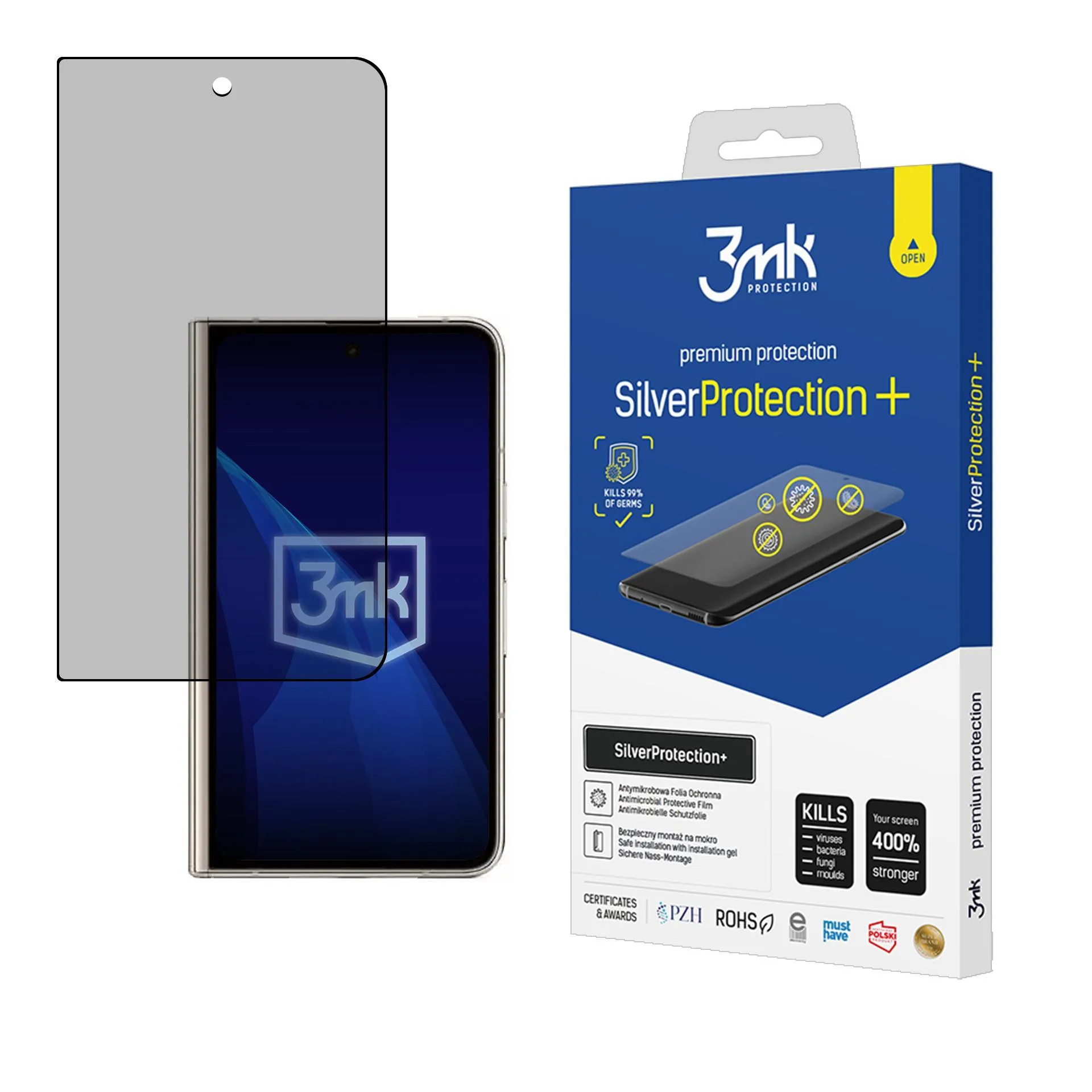Anti-Shock Protective Film for Google Pixel Fold (front) - 3mk SilverProtection+
