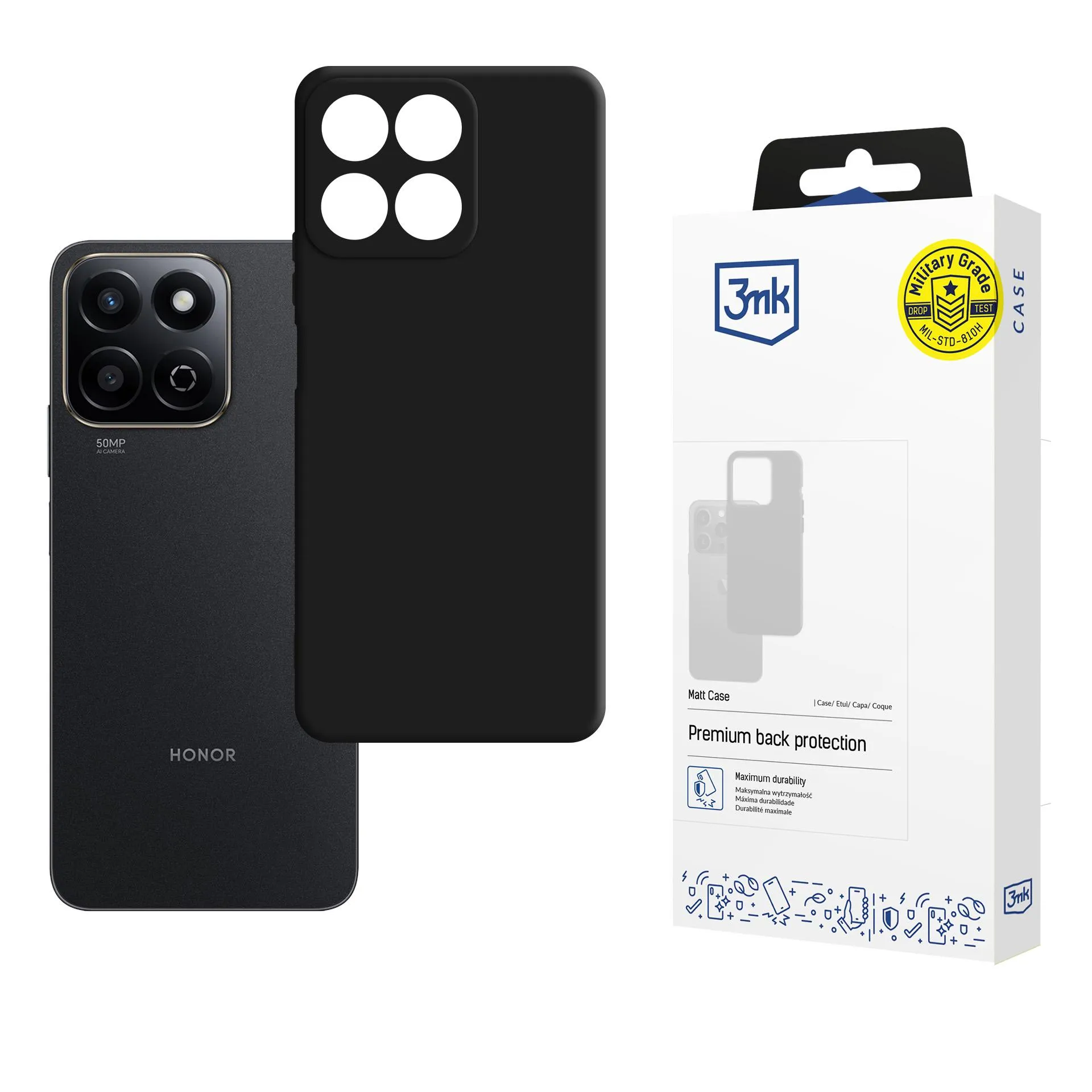 Case for Honor 200 Smart - 3mk Matt Case Black