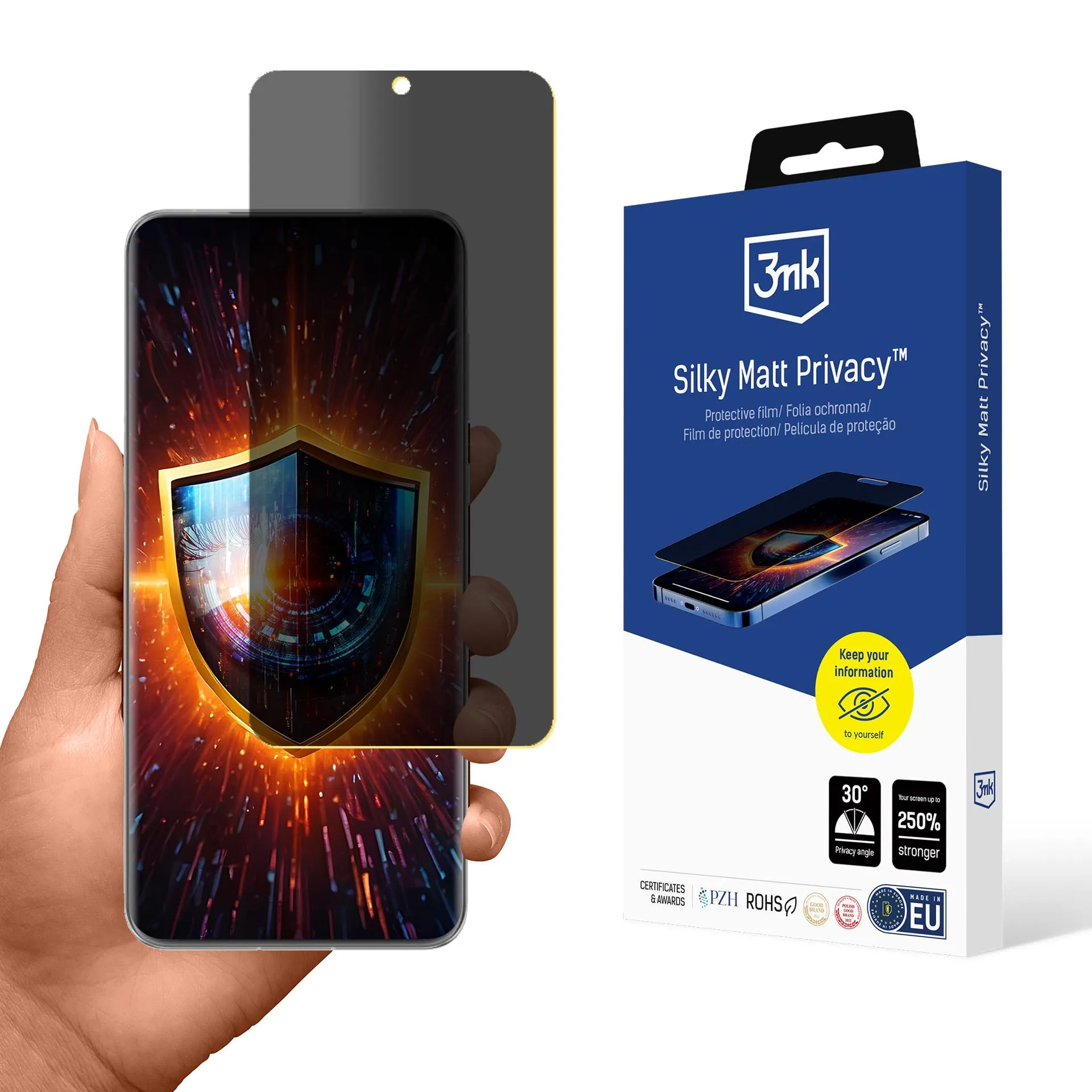 Privacy film for Huawei P60 Pro - 3mk Silky Matt Privacy