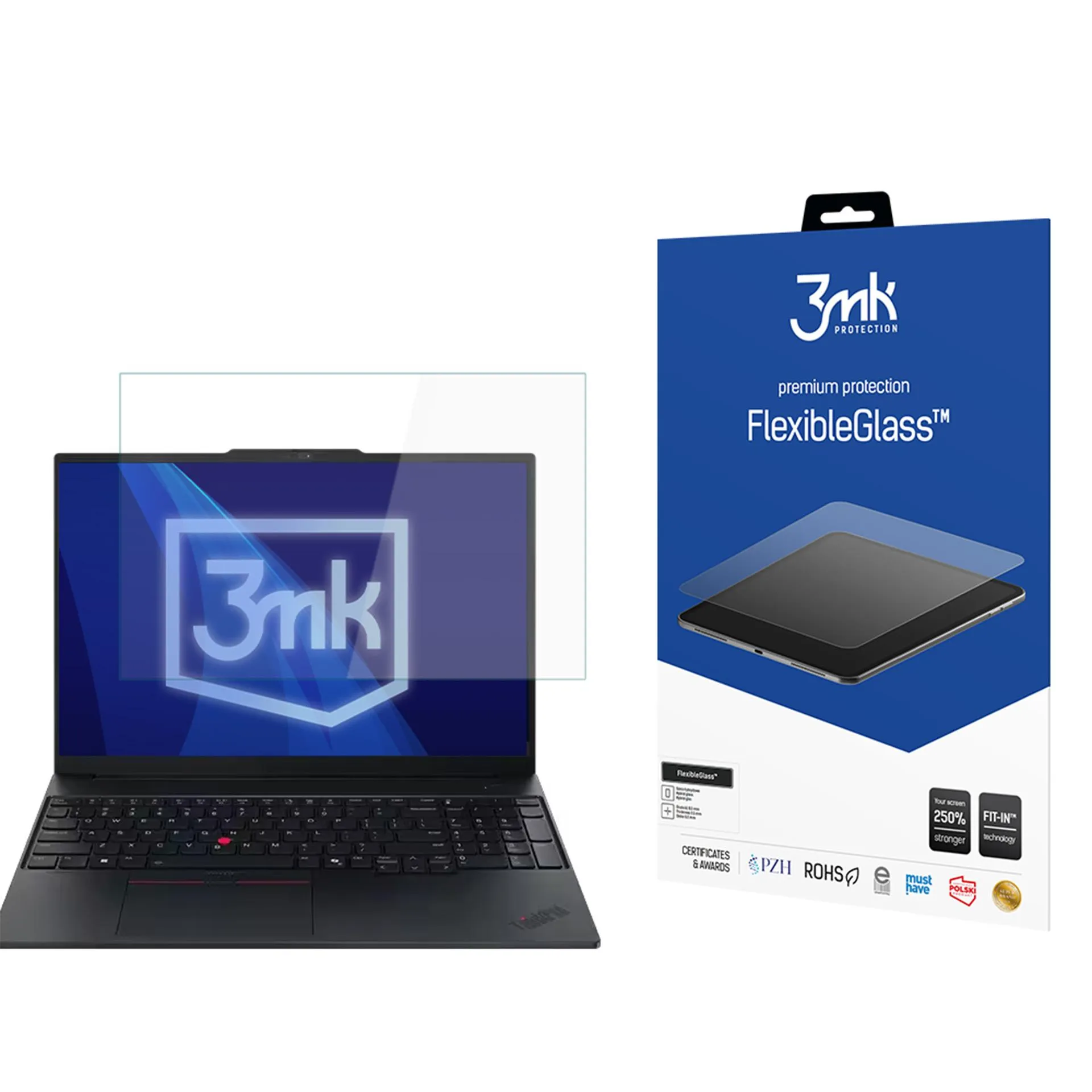 Shatterproof hybrid glass for Lenovo ThinkPad E14 Gen 7 - 3mk FlexibleGlass