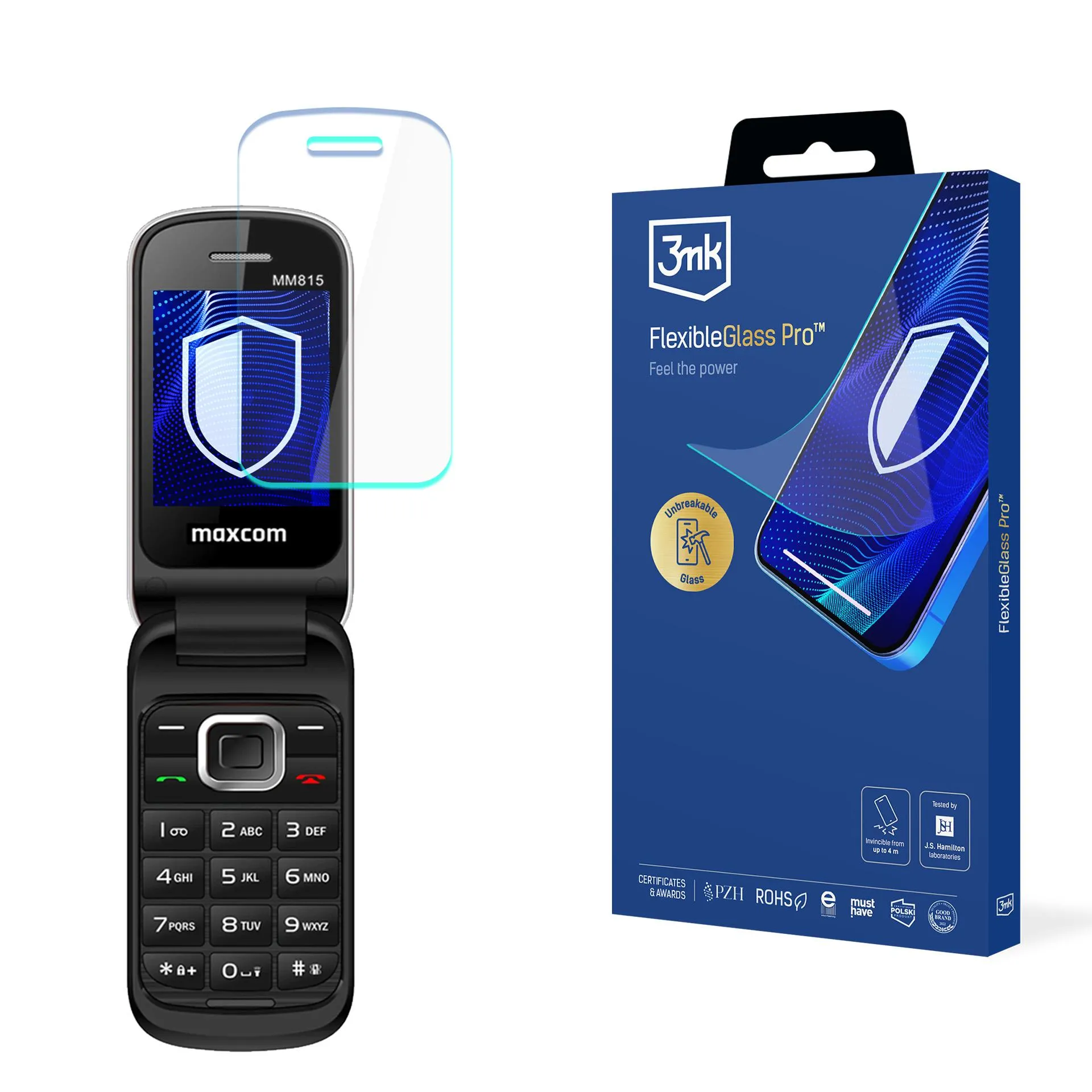 Shatterproof glass for Maxcom Comfort MM815 - 3mk FlexibleGlass Pro