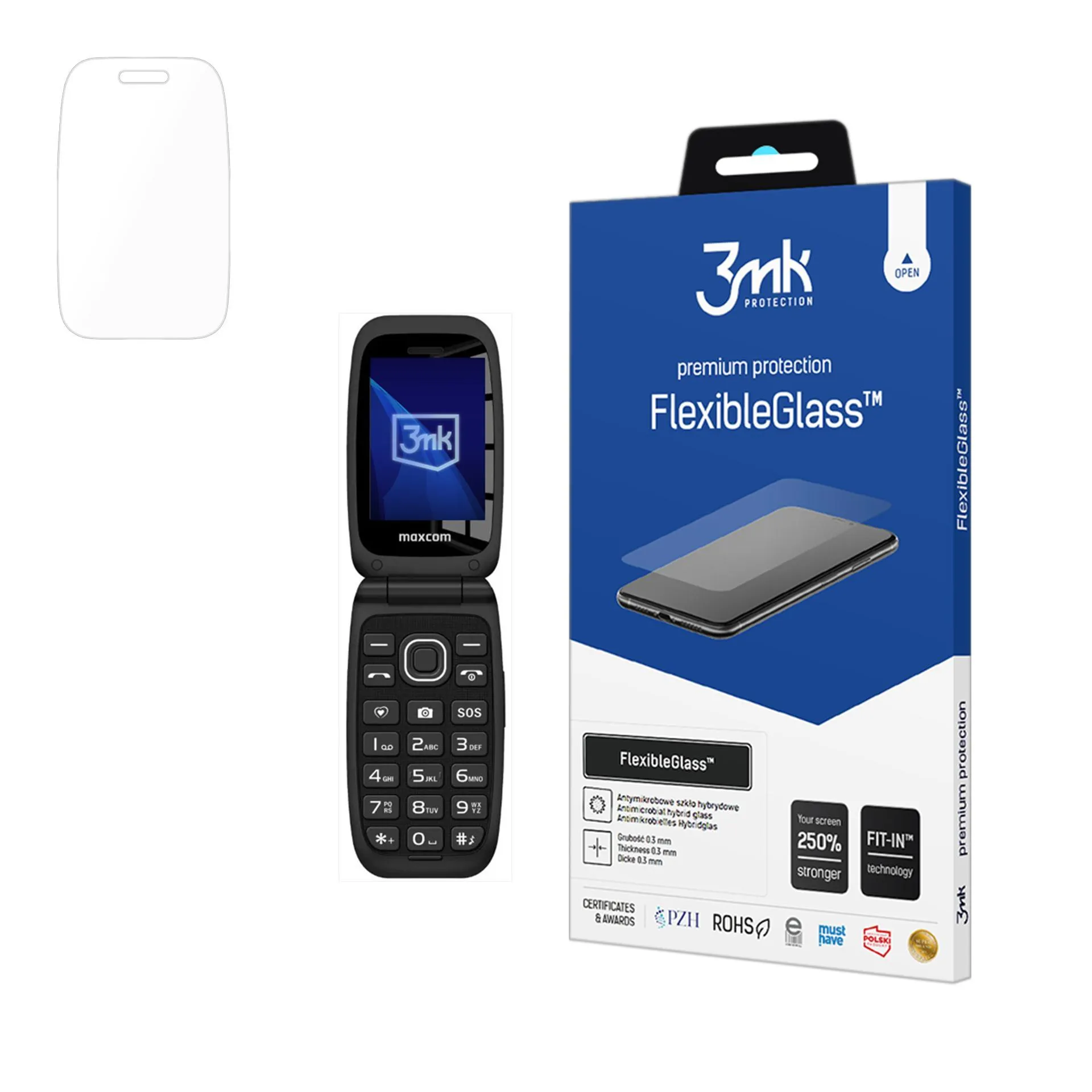 Hybrid unbreakable glass for Maxcom Comfort MM828 - 3mk FlexibleGlass™