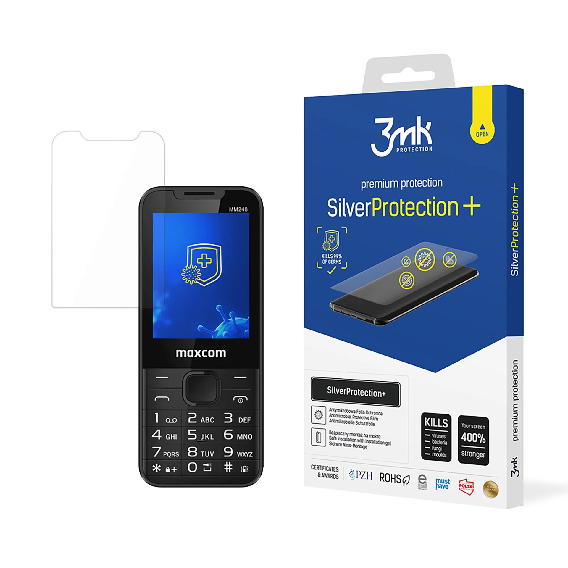Anti-Shock Protective Film for MaxCom MM248 4G - 3mk SilverProtection+