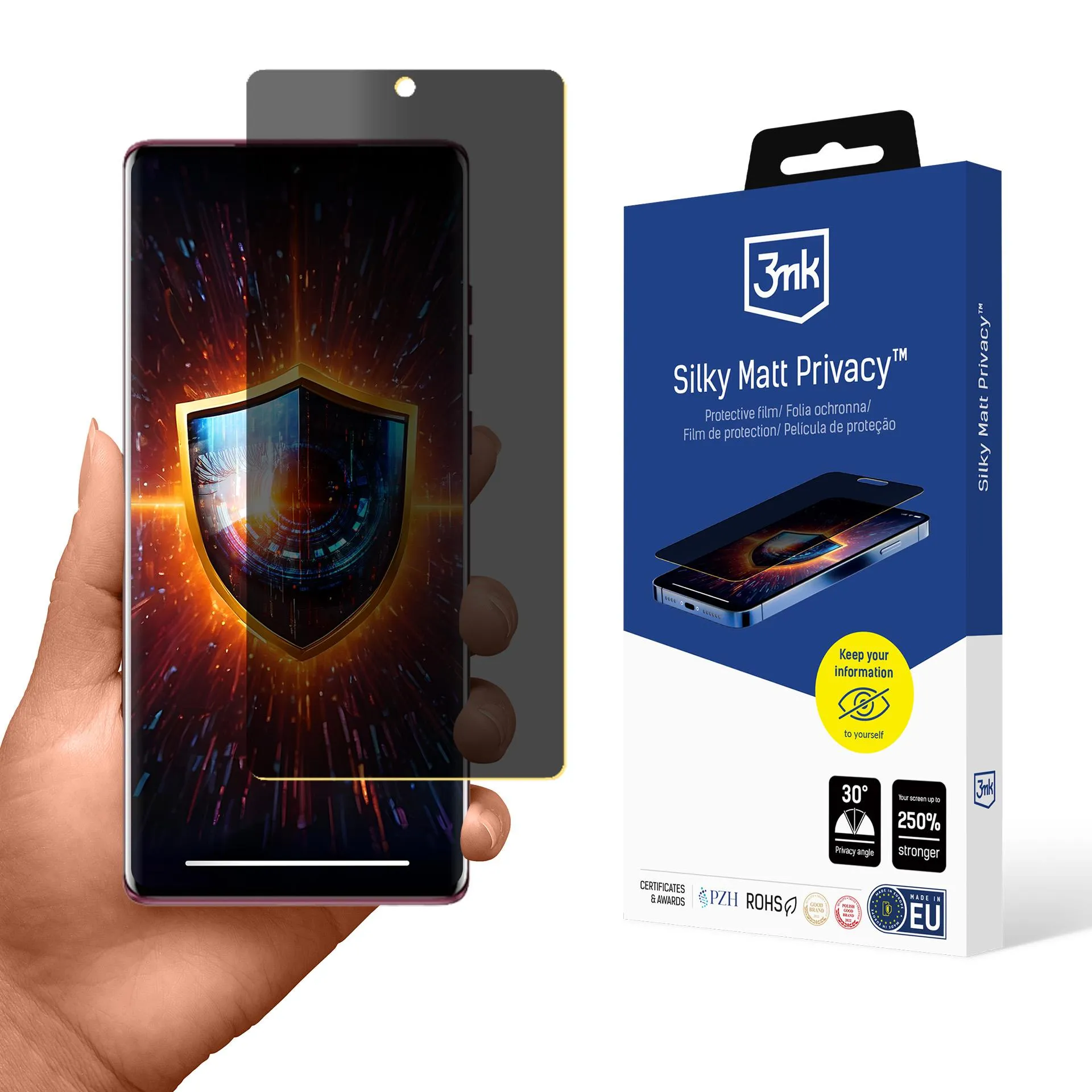Privacy film for Motorola Edge 50 Fusion - 3mk Silky Matt Privacy