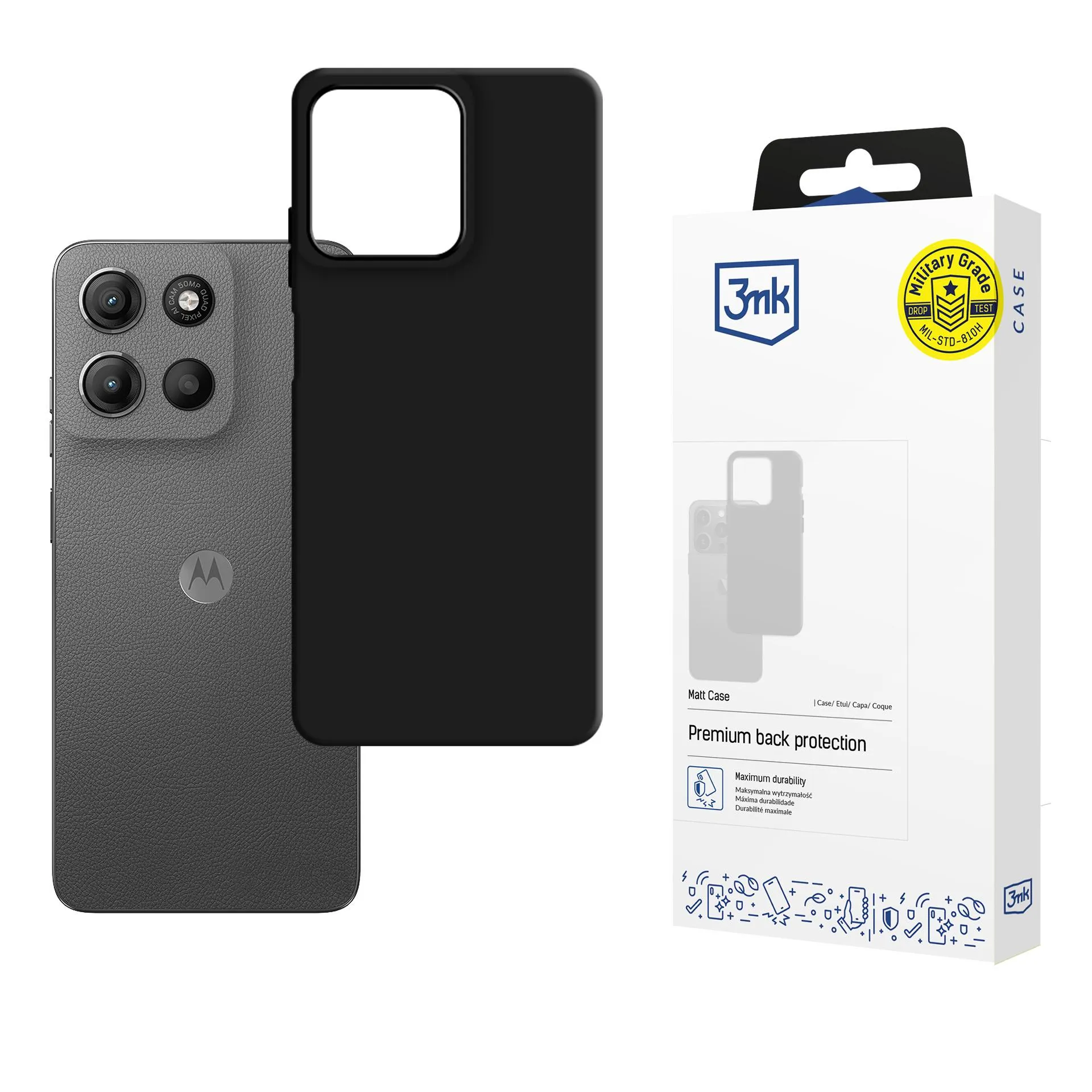 Case for Motorola Moto G15 / G15 Power - 3mk Matt Case Black