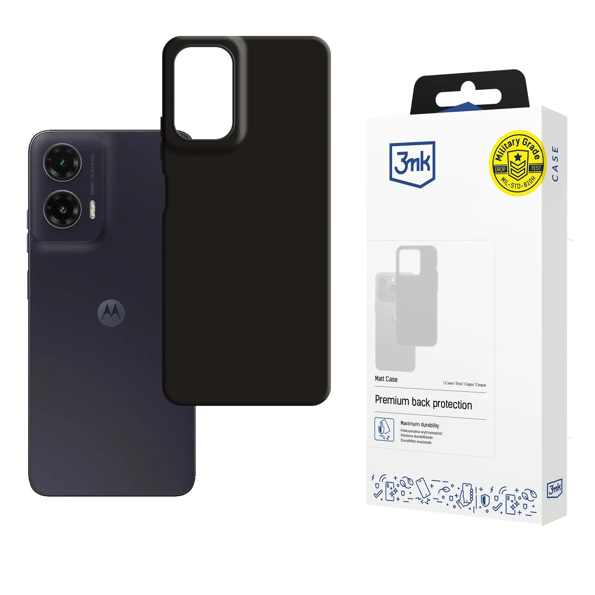 Case for Motorola Moto G35 5G - 3mk Matt Case Black