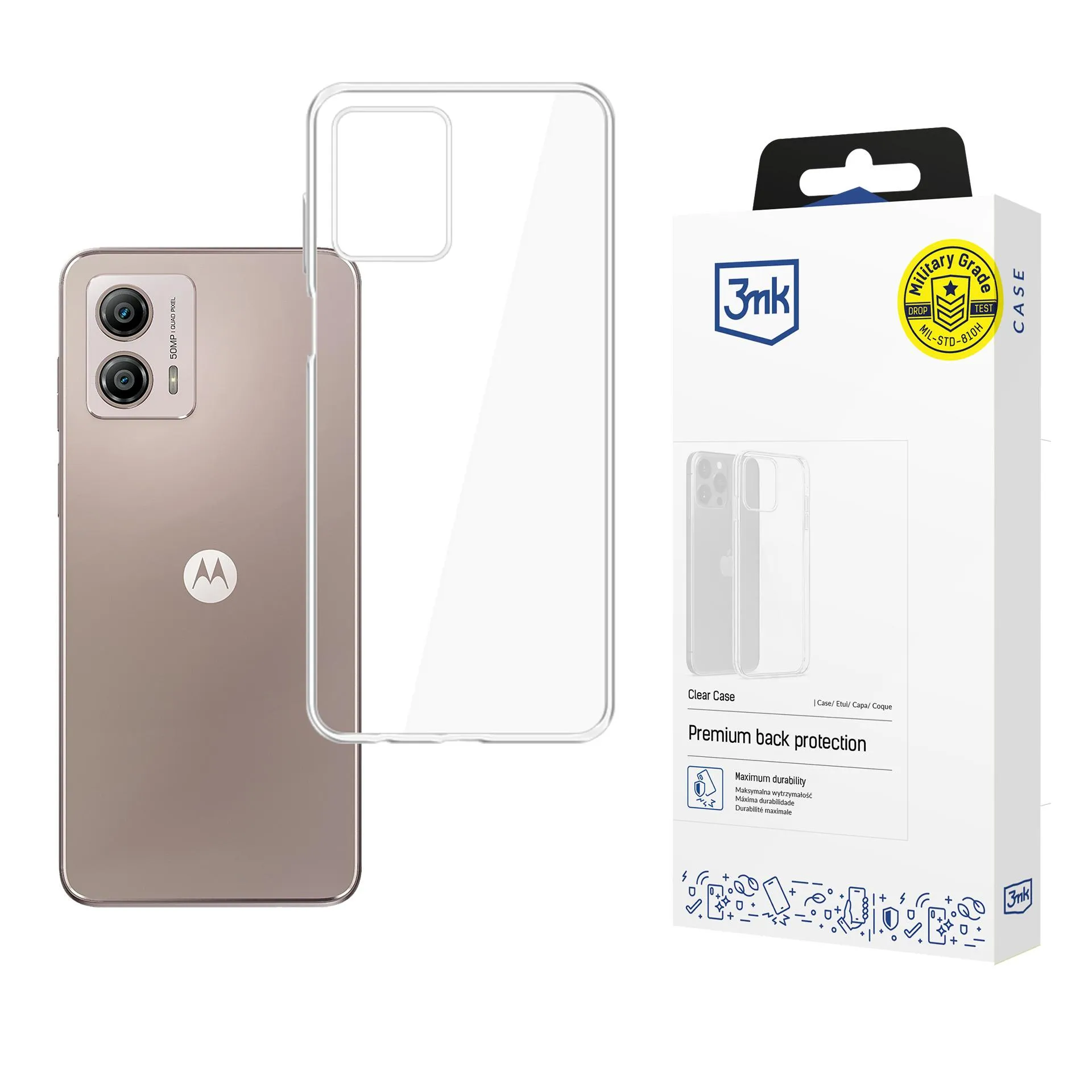 Case for Motorola Moto G53 - 3mk Clear Case