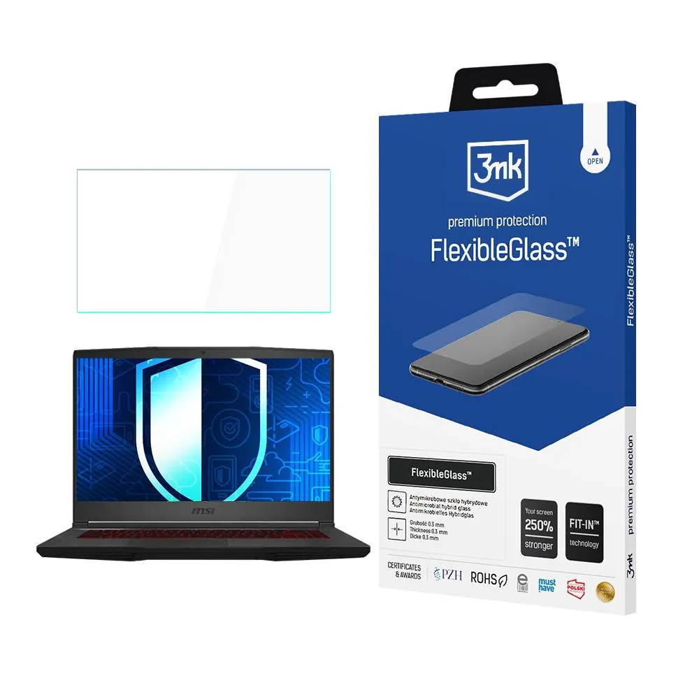 Shatterproof hybrid glass for MSI Bravo 15 - 3mk FlexibleGlass